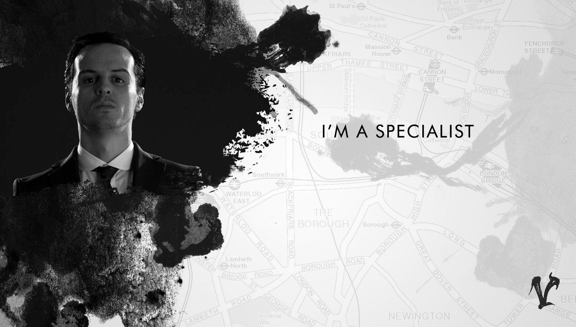 1900x1080 James Moriarty, Sherlock, Monochrome .