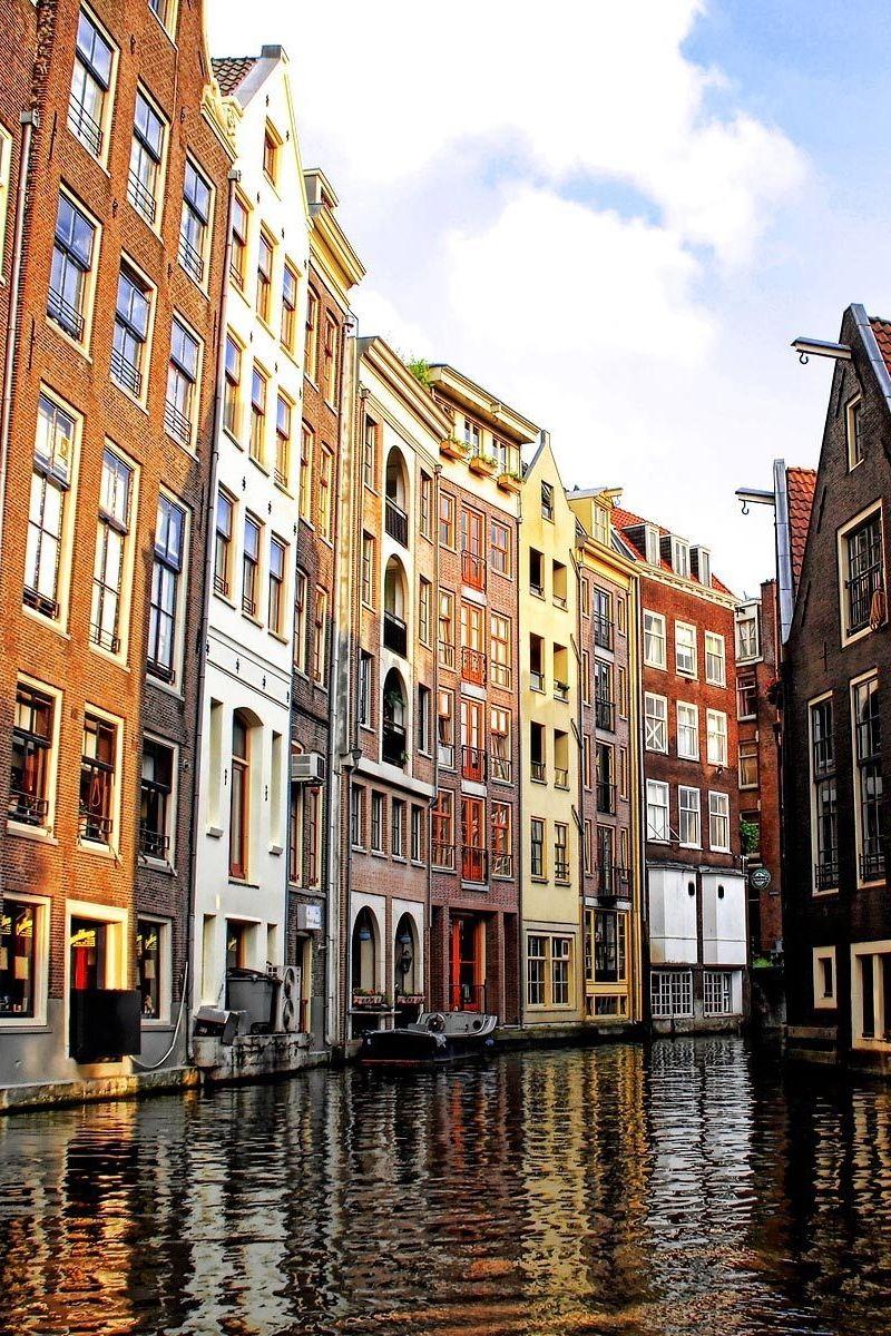 800x1200 Download wallpaper 800x1200 amsterdam, venetian canal, houses