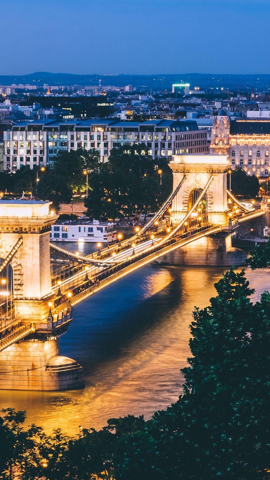 938x1668 Download wallpaper 938x1668 budapest, hungary, bridge, night city