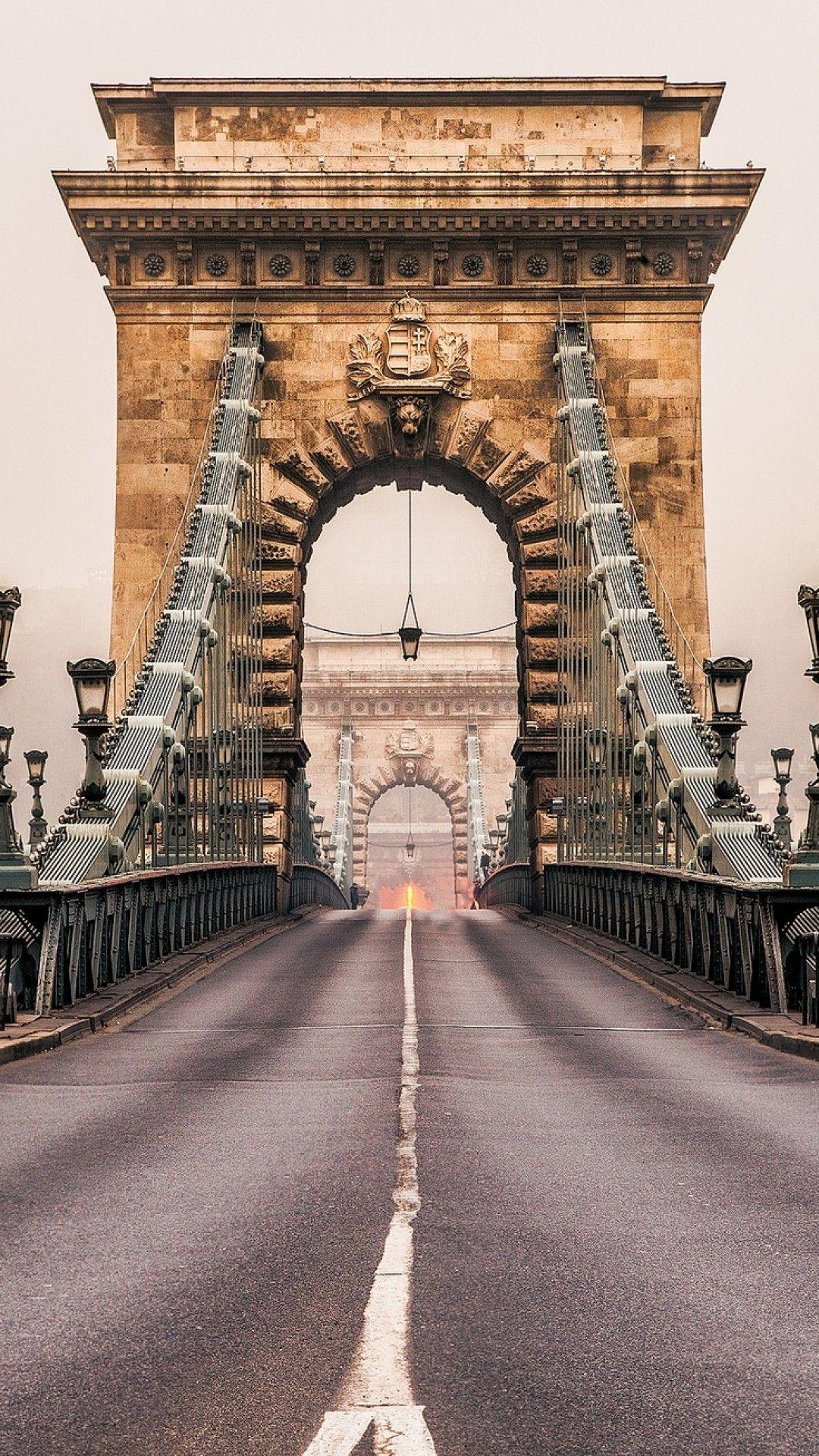 1080x1920 Download 1080x1920 Chain Bridge, Budapest, Lion Statue Wallpaper