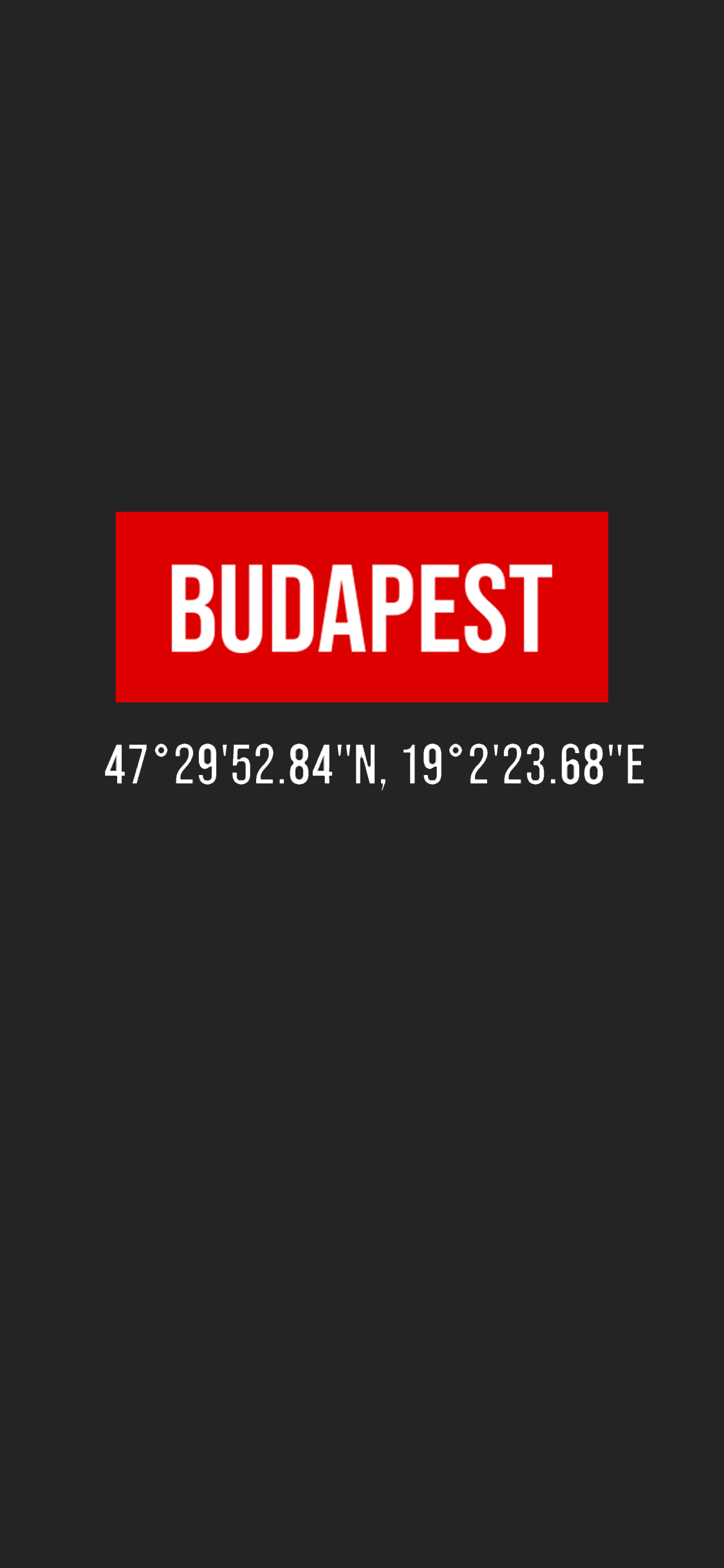 1125x2436 iPhone X Budapest coordinates wallpaper
