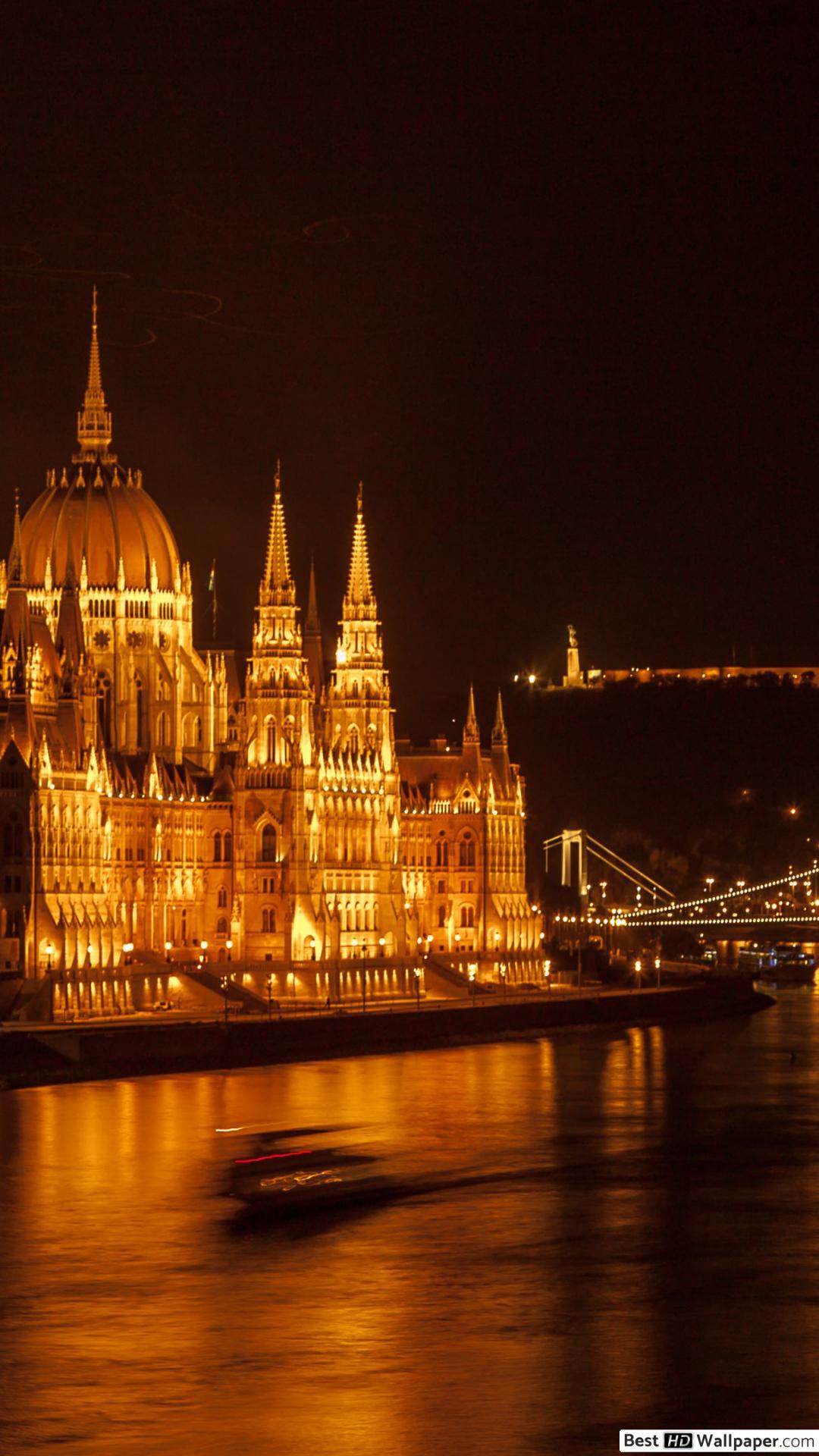 1080x1920 Budapest at night HD wallpaper download