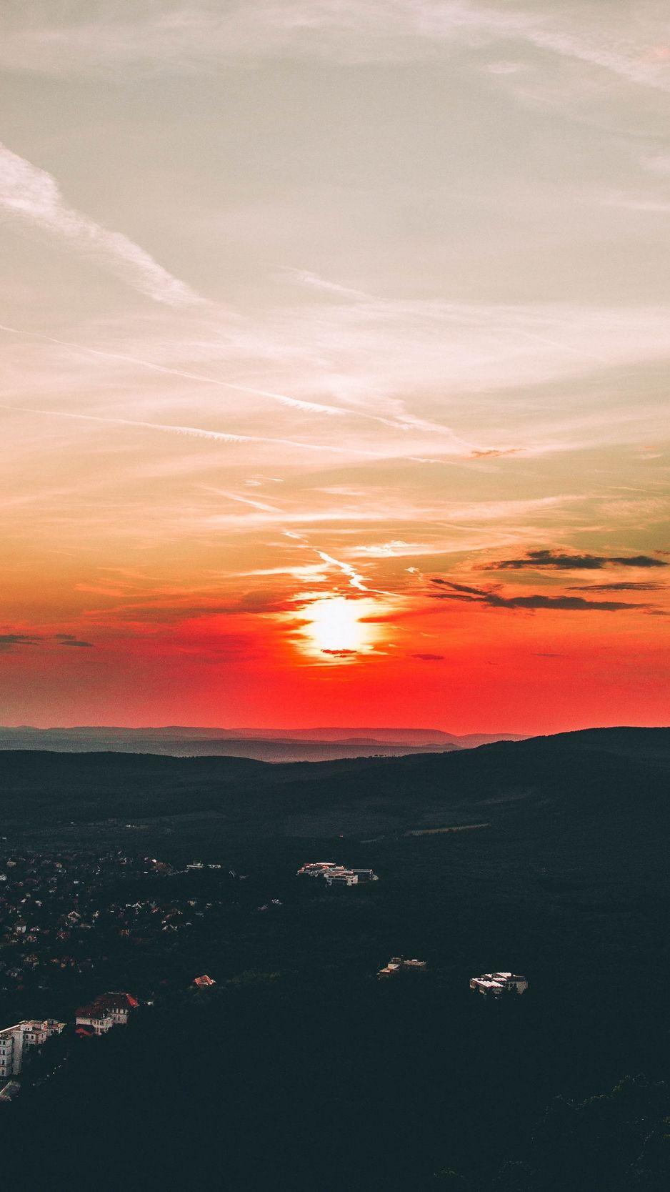 938x1668 Download wallpaper 938x1668 sunset, aerial view, budapest, hungary