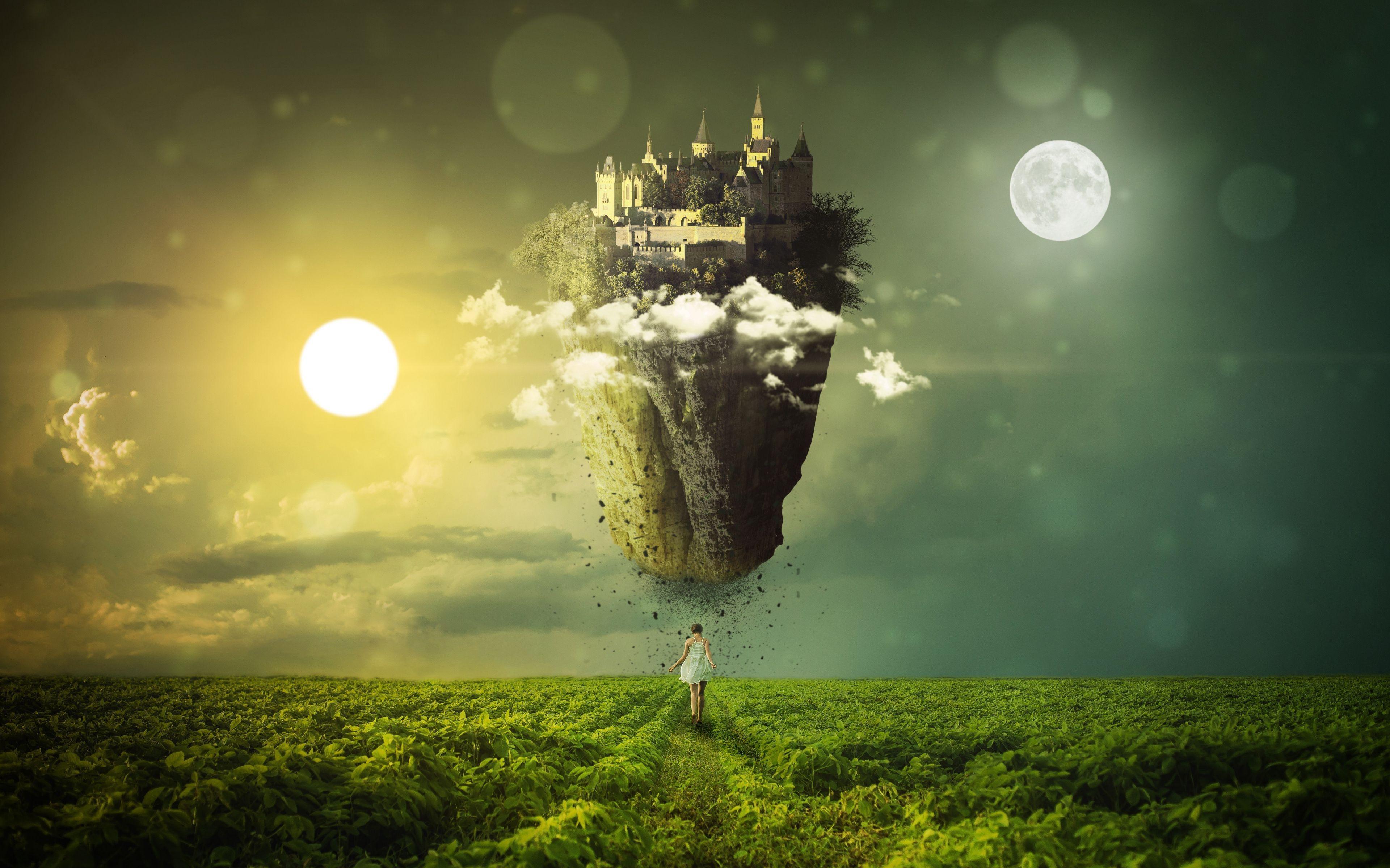 3840x2400 Download wallpaper 3840x2400 girl, island, equinox, mystical