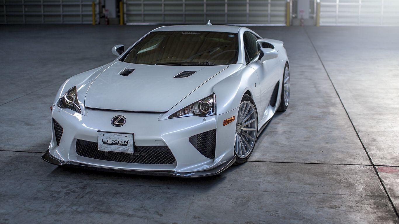 1366x768 Download wallpaper 1366x768 lexus, lfa, supercar, white, front