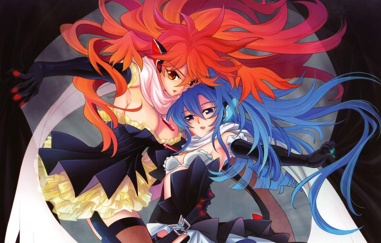 1332x850 Wallpaper girls, wings, anime, art, senki zesshou symphogear, amou