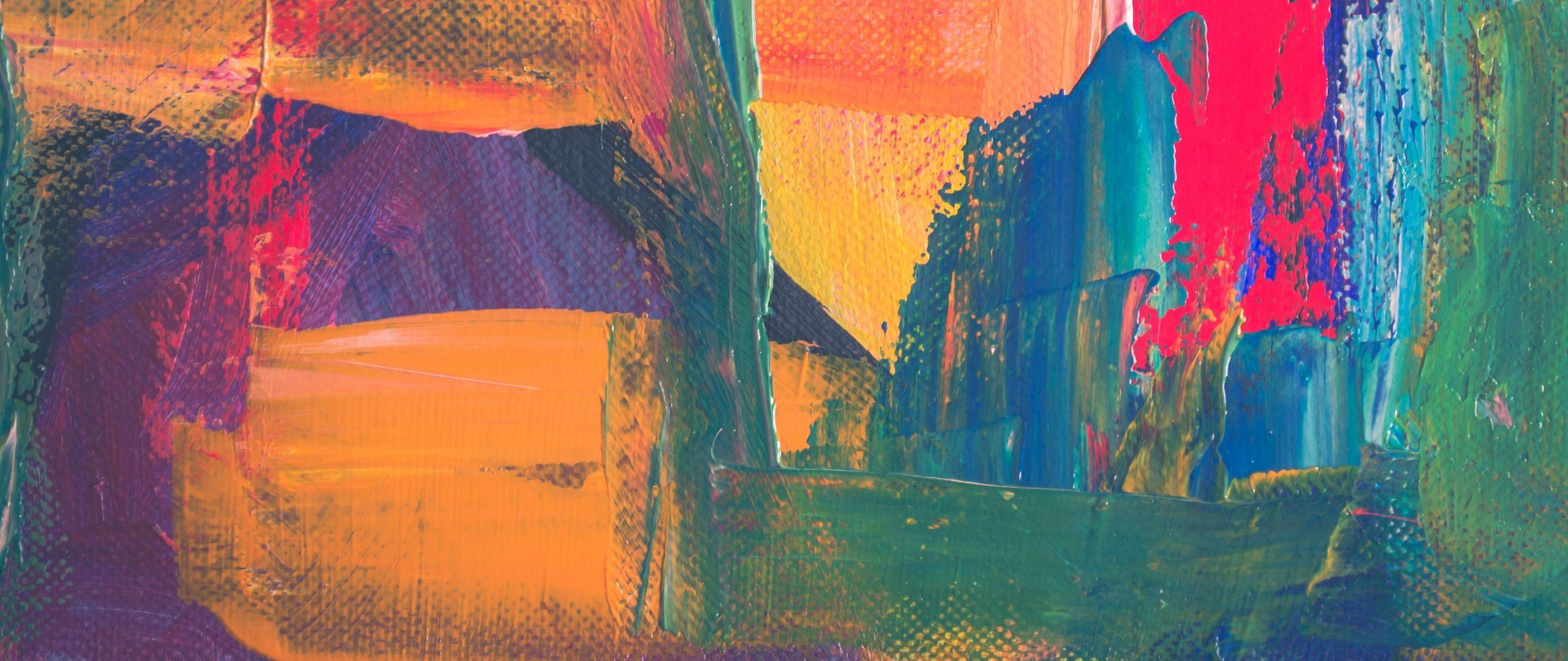 2560x1080 Download wallpaper 2560x1080 paint, stains, acrylic, canvas dual