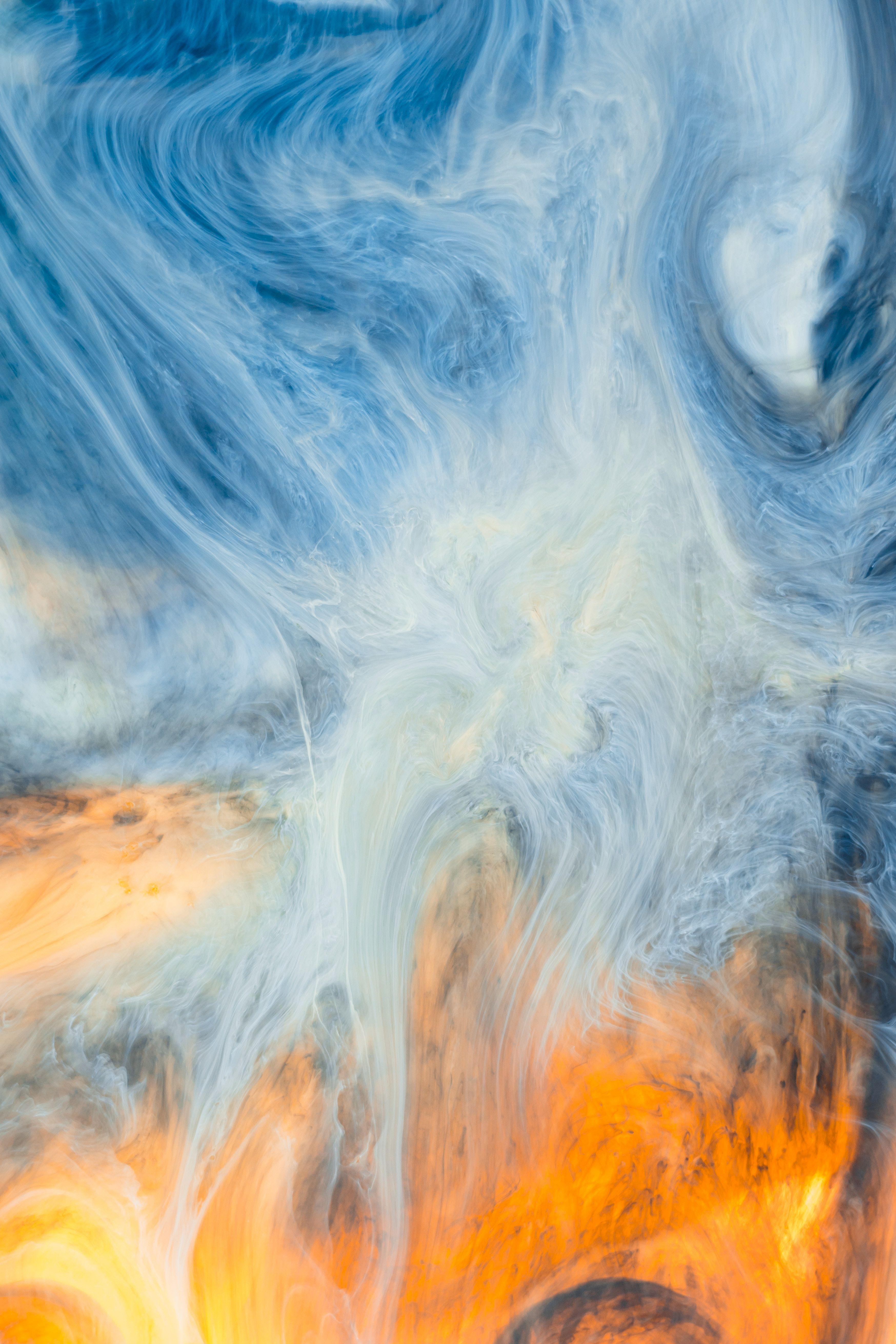 3495x5242 Download Acrylic Painting, Clouds And Sunset Wallpaper