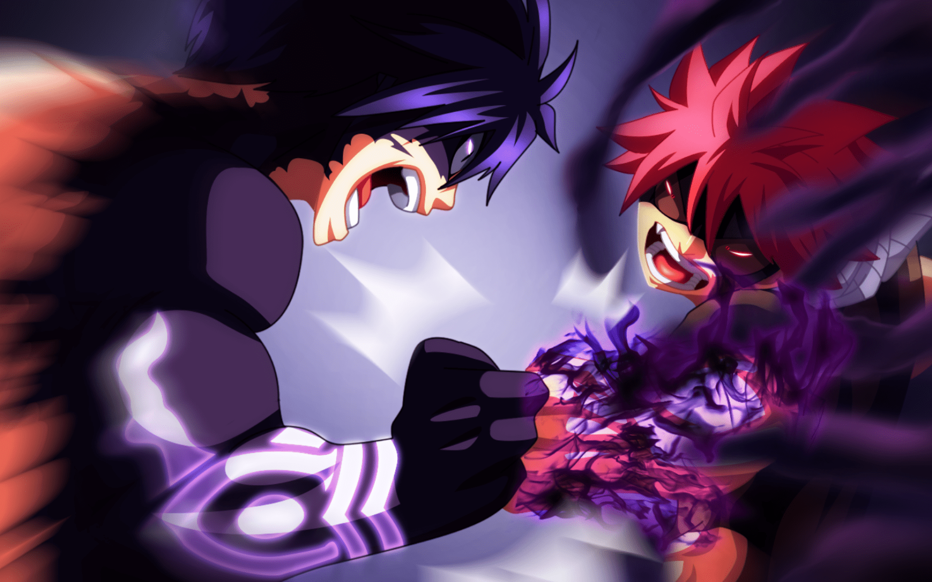 1920x1200 Natsu Dragneel Vs Gray Fullbuster, Battle, Artwork