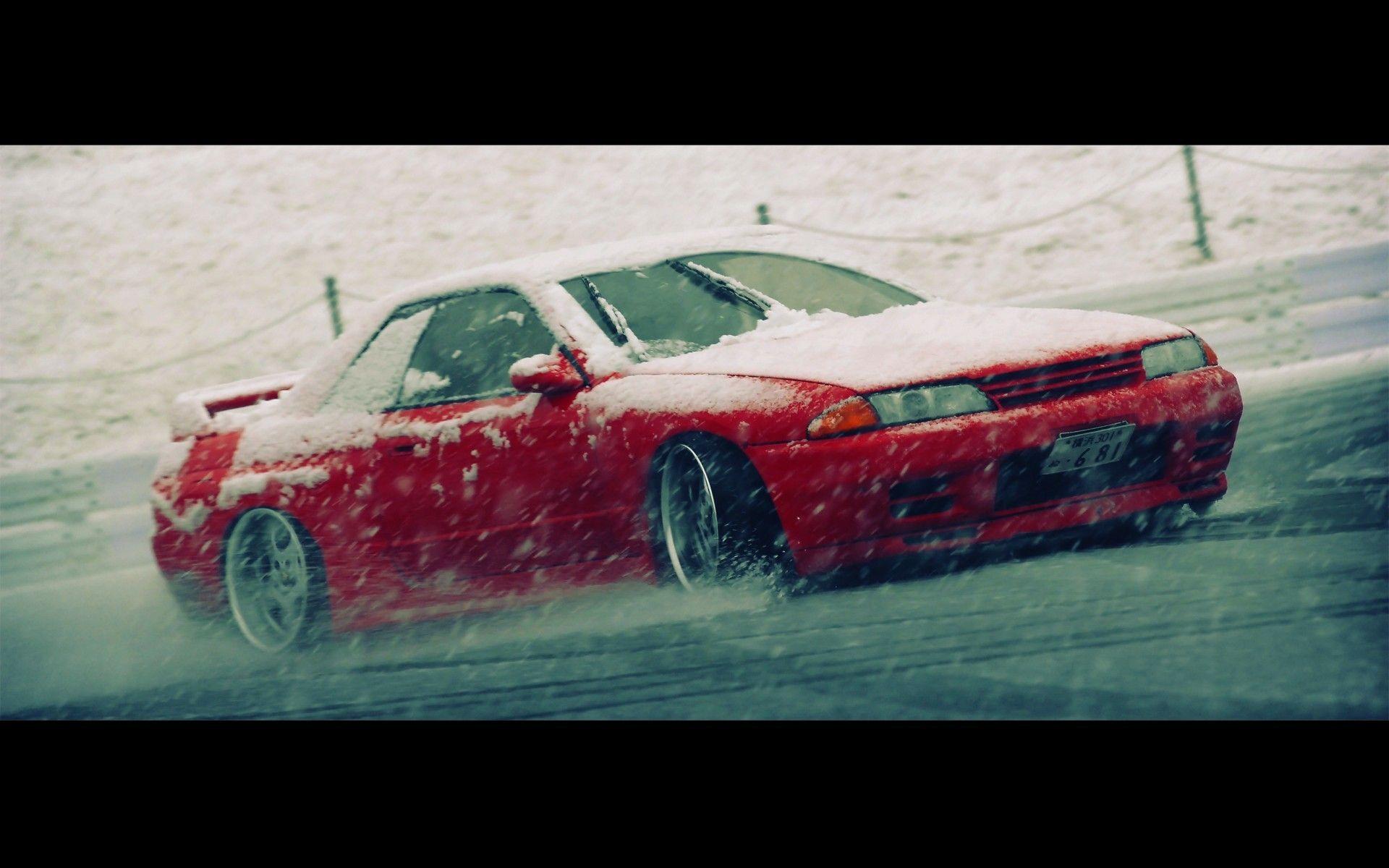 1920x1200 Free download Nissan skyline r32 blizzard drifting cars snow