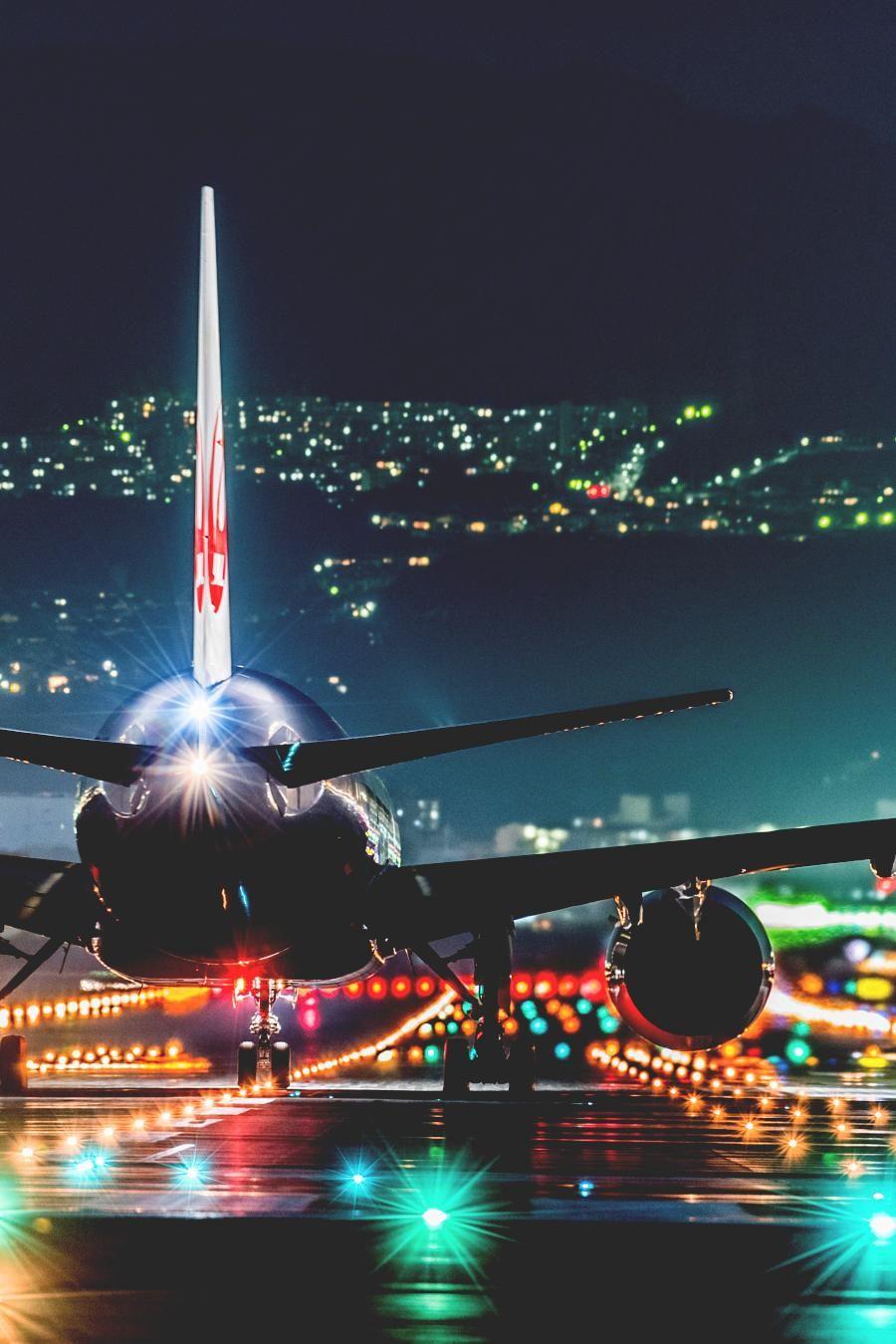 900x1350 Flight Night Airport Airstrip Lights Boeing Airbus