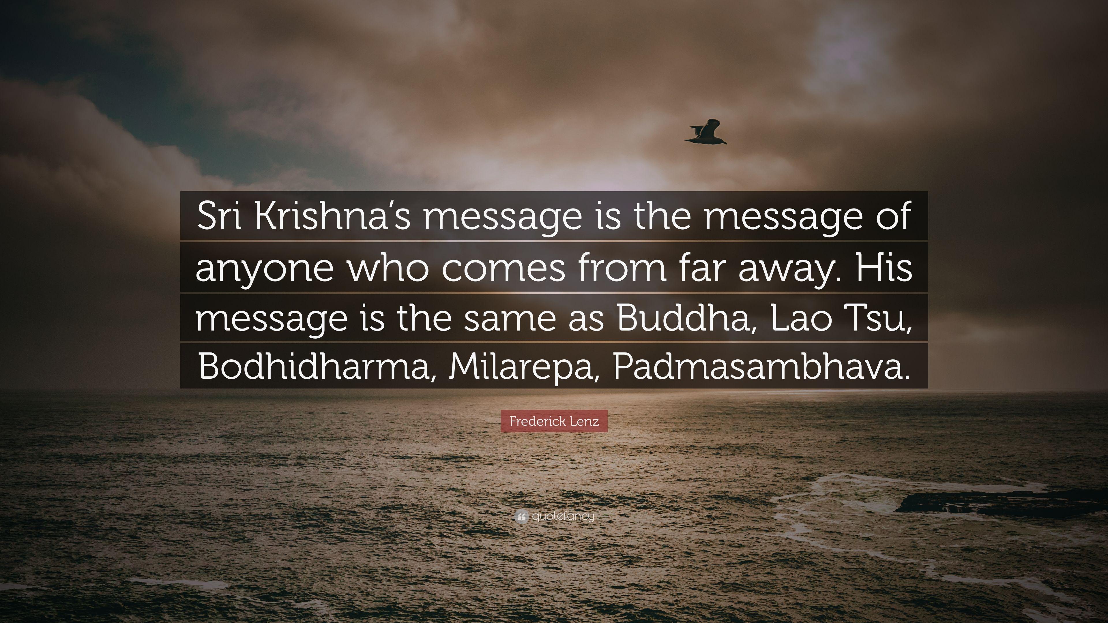 3840x2160 Frederick Lenz Quote: “Sri Krishna's message is the message