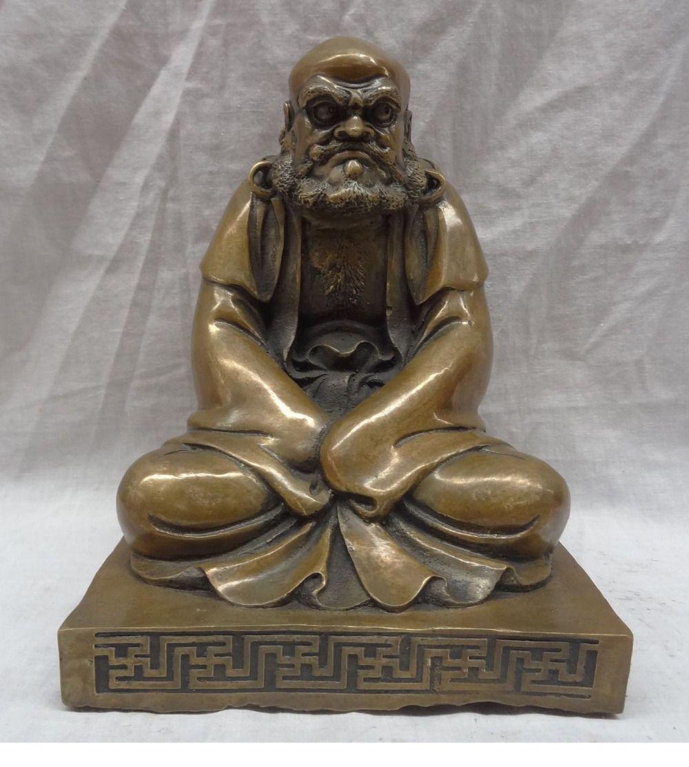 1000x1113 free shipping 079 9 Tibet Bronze Buddhism Joss Arhat Seat Damo