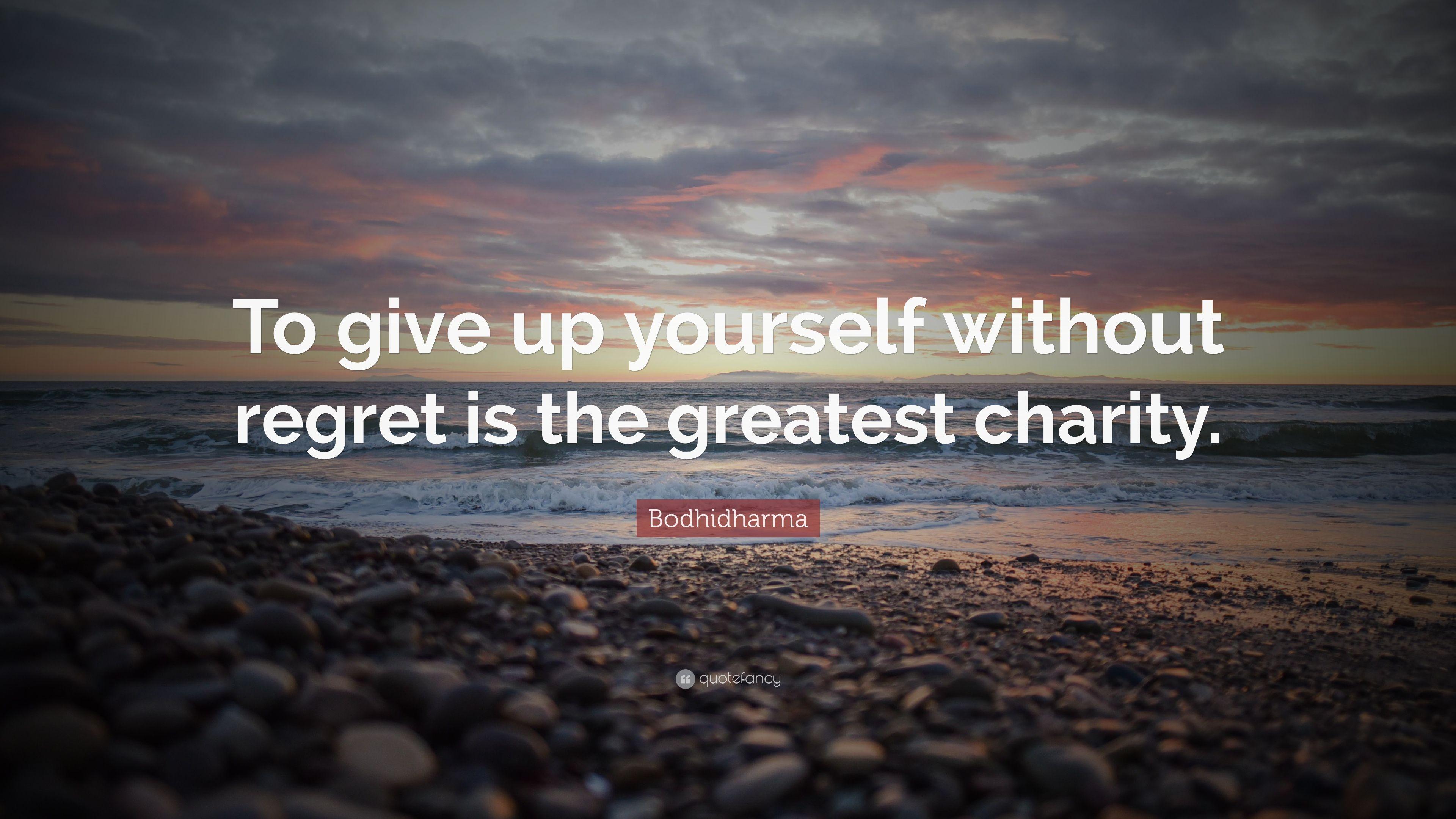 3840x2160 Bodhidharma Quote: “To give up yourself without regret is