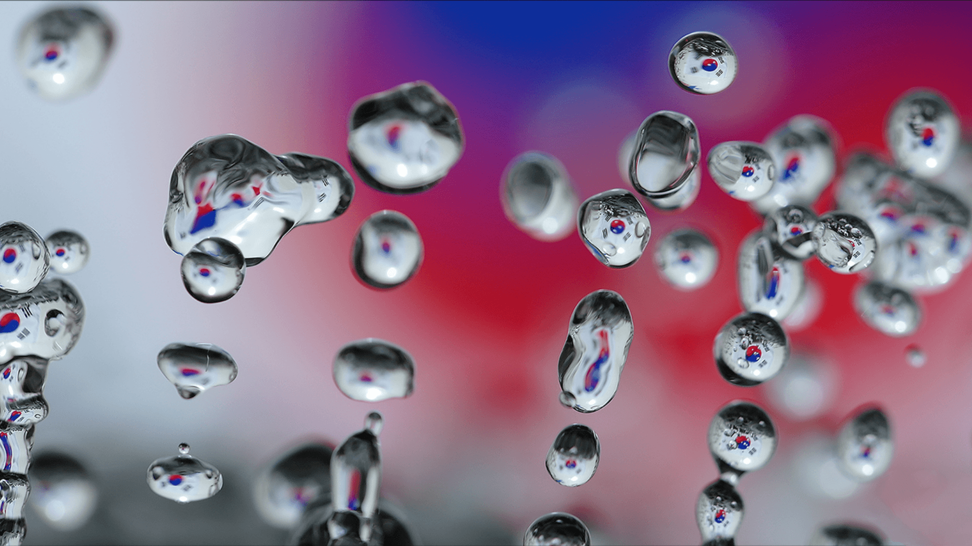 1920x1080 Wallpaper : Asian, water drops, blue, flag, glass, crystal, Korean