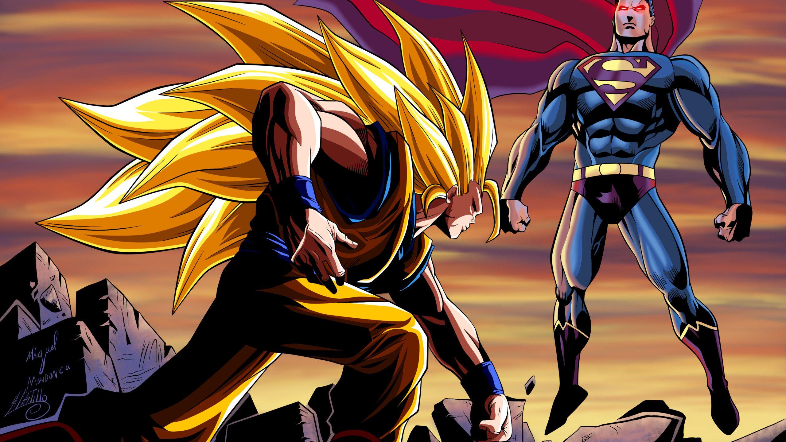 2560x1440 Goku Vs Superman 1440P Resolution HD 4k Wallpaper