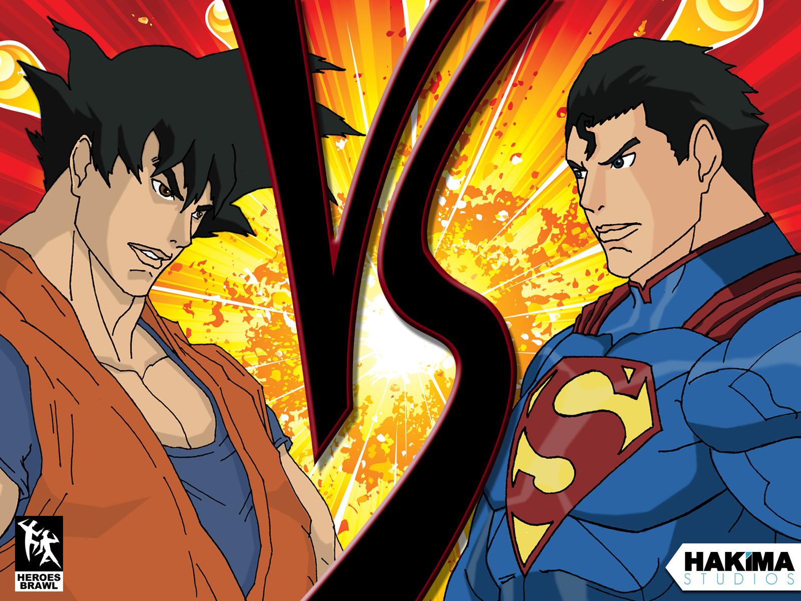 1600x1200 Goku Vs Superman Heroes Brawl Wallpaper 1600 x 1200 Version 1