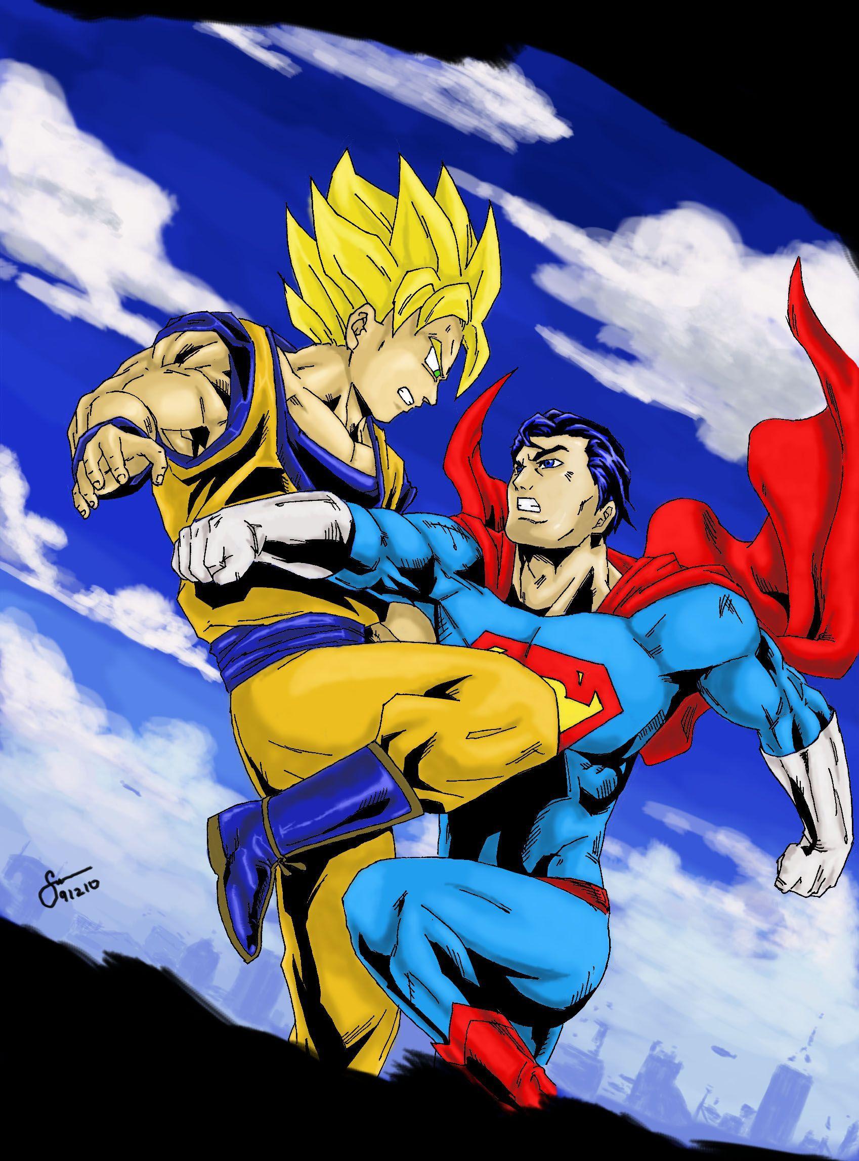 1698x2295 Goku Vs Superman Wallpaper