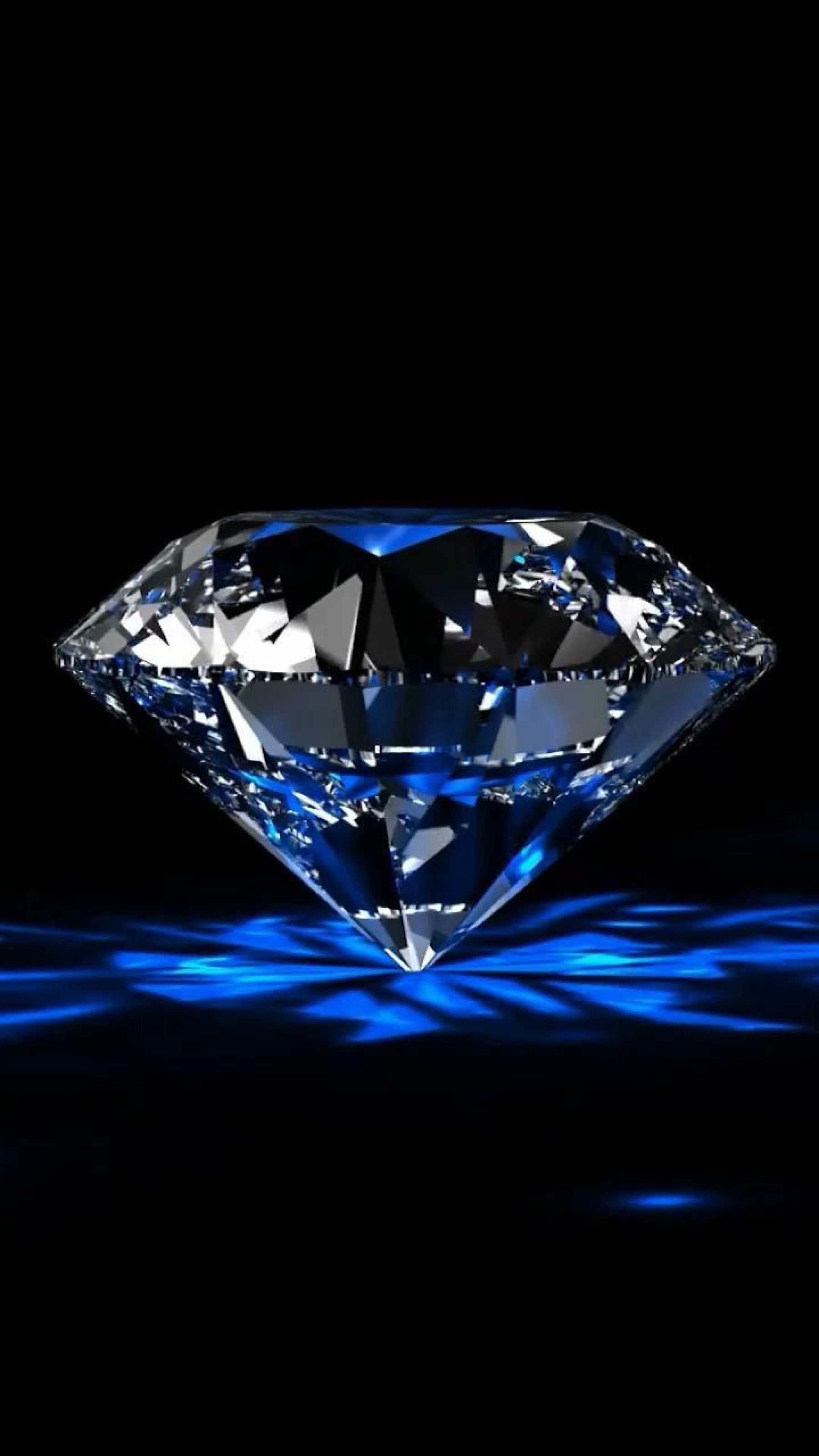 1800x3200 Luxurious Refracting Diamond Blue Glow