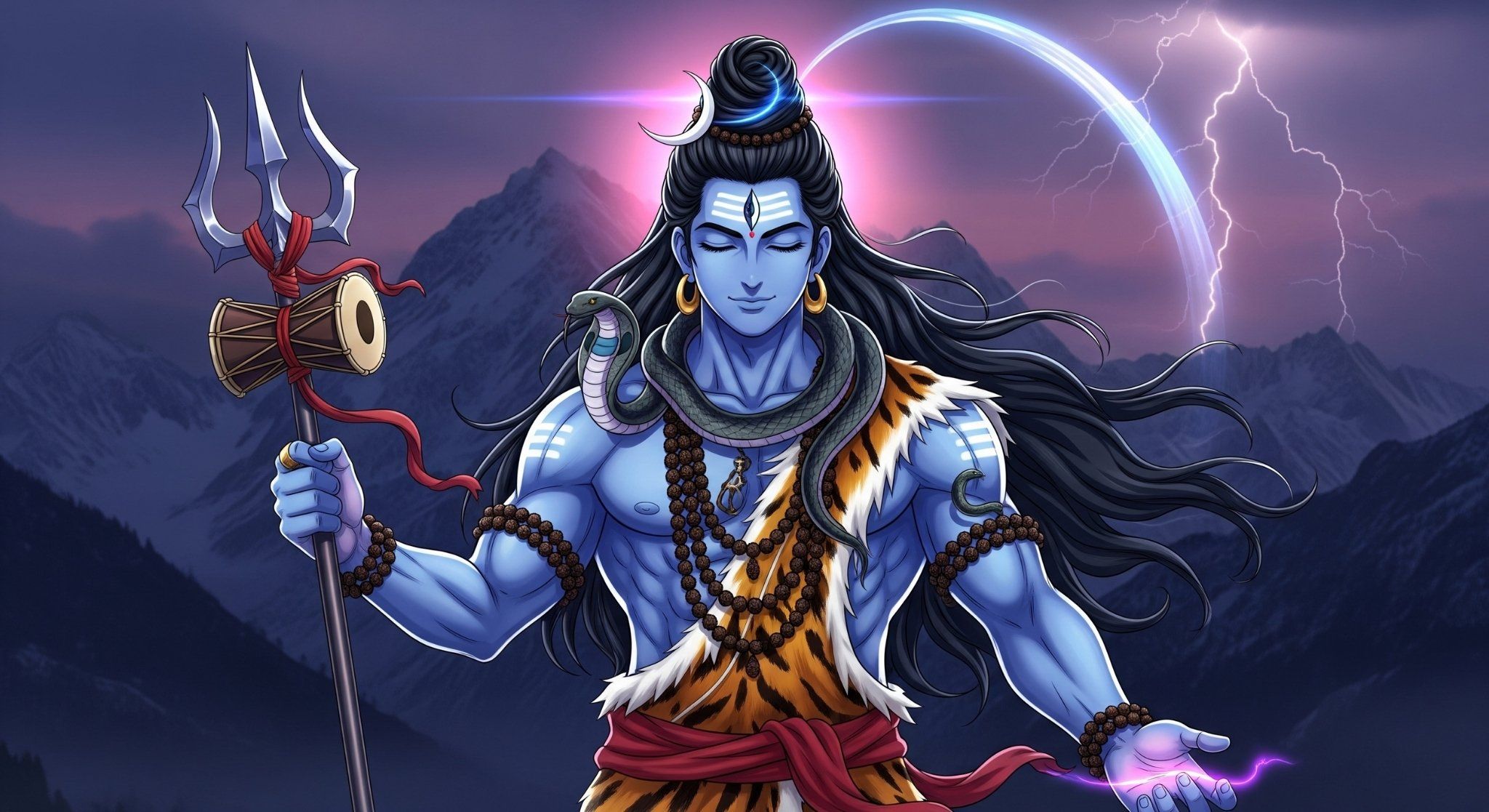 2048x1117 Powerful Lord Shiva HD Wallpaper. Mahadev Image Download