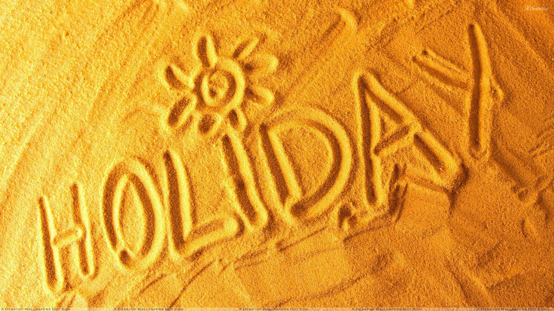 1920x1080 Kỳ nghỉ được viết trên cát hình nền