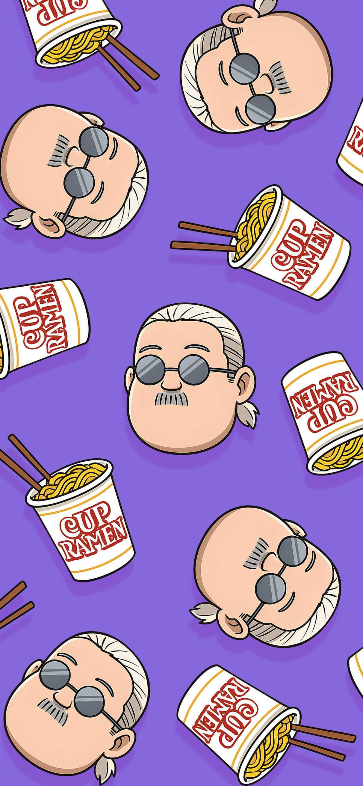 1212x2622 Sakamoto Days Taro & Ramen Cup Wallpaper