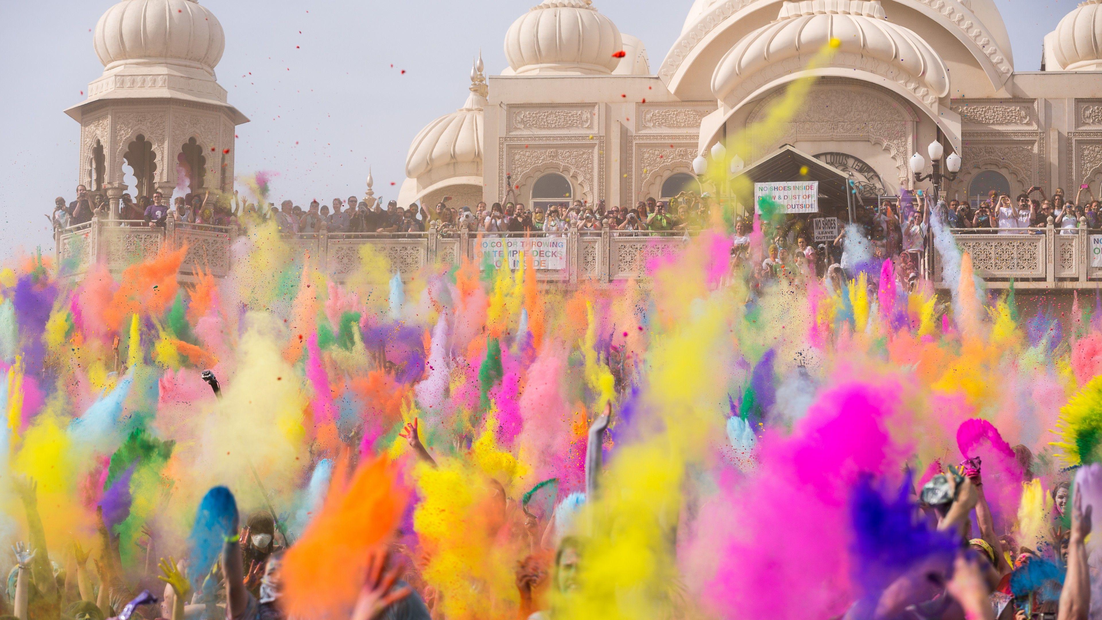 3840x2160 Hình nền Holi Festival Of Colors, Ngày lễ Ấn Độ, Mùa xuân, đời sống