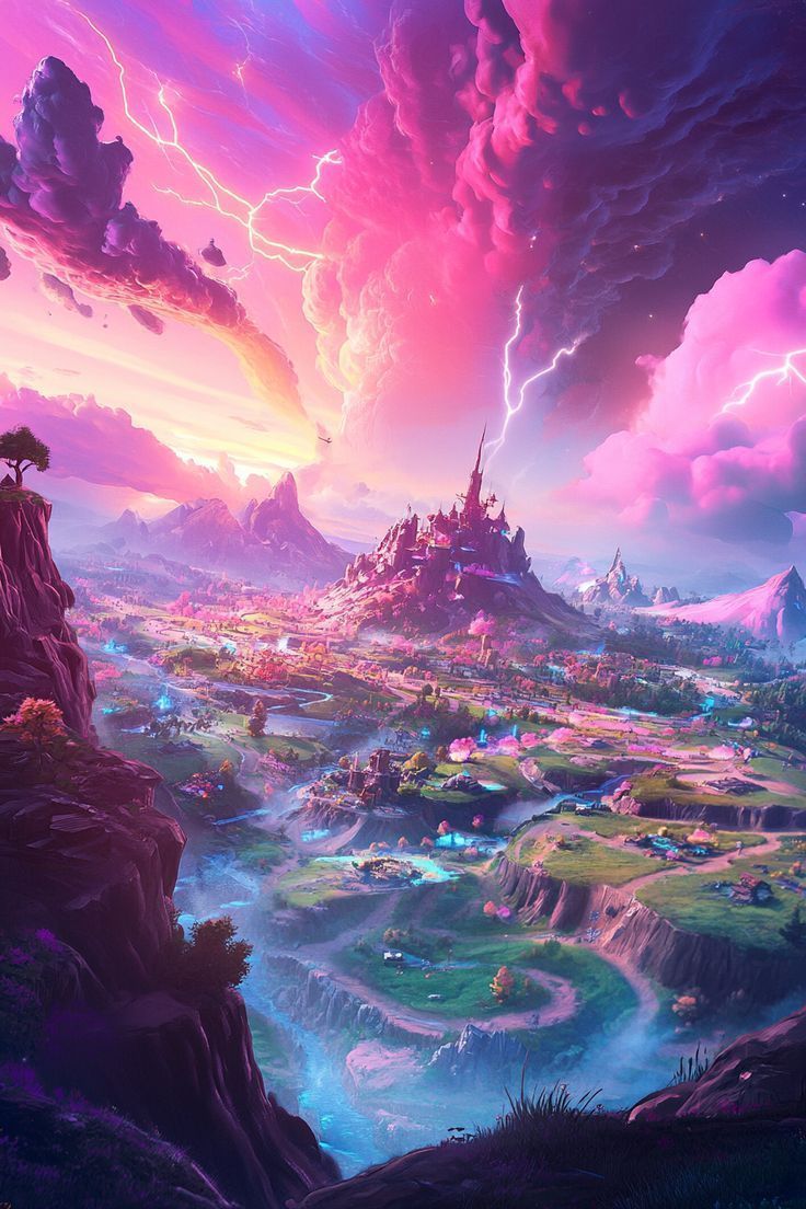 736x1104 Fortnite Inspired Wallpaper for Mobile with Vibrant Landscapes