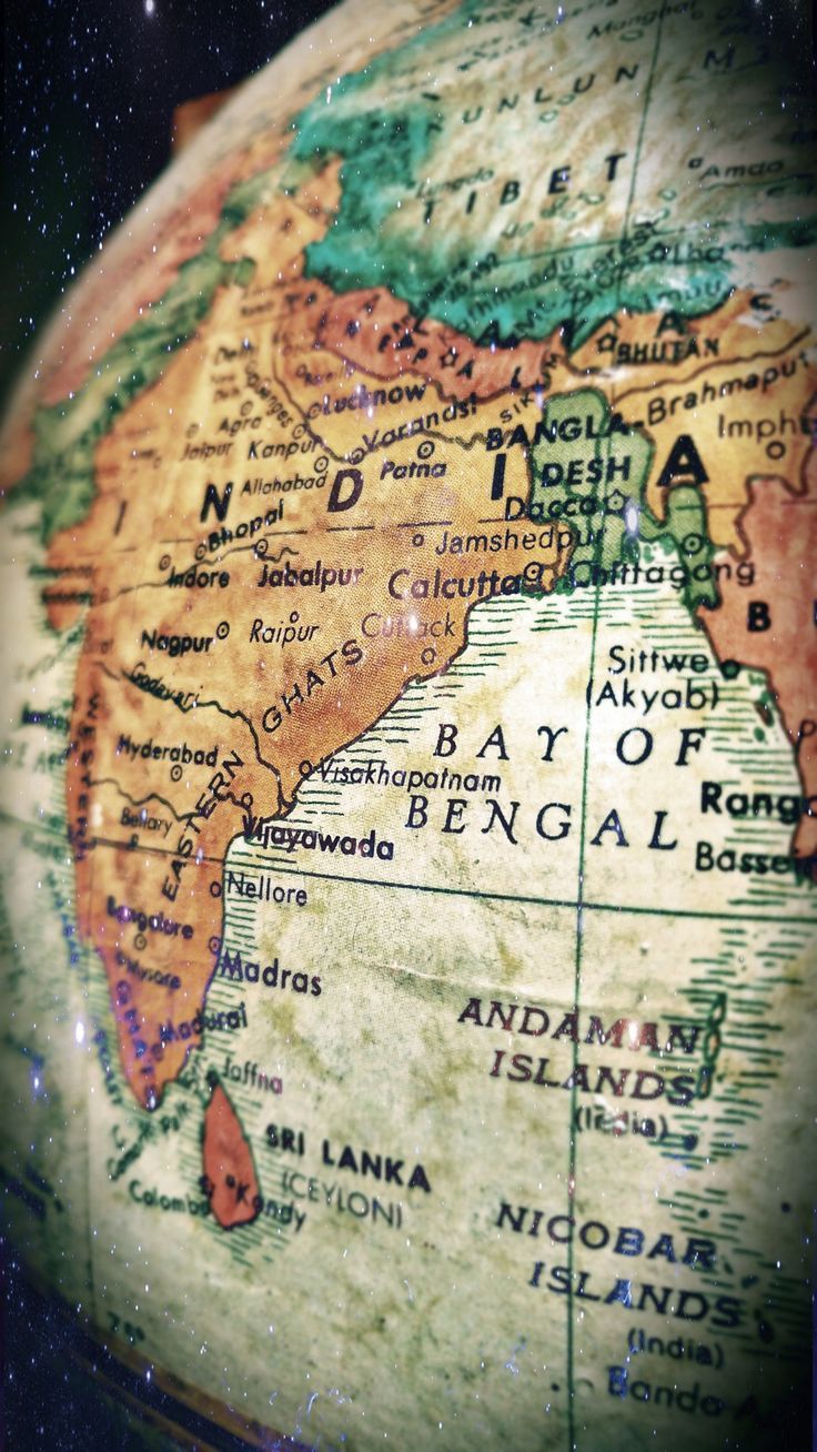 736x1308 Vintage Map Globe with Stars Background. Sittwe, Love sound, Andaman islands
