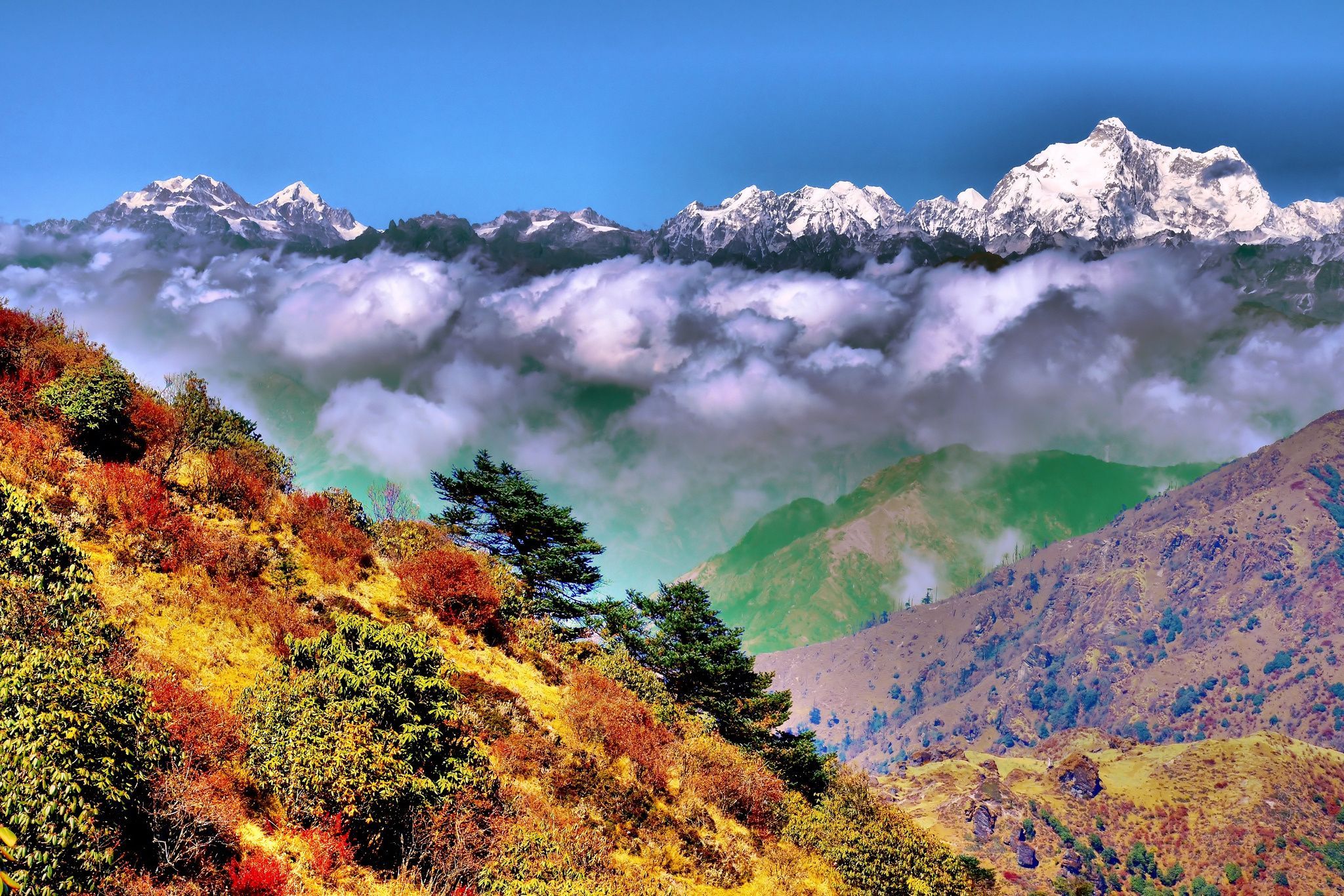 2048x1366 Phone wallpaper: Mountains, Himalayas, India, Singalila Ridge, Mountain, Earth, Bengali, Singalila 306831