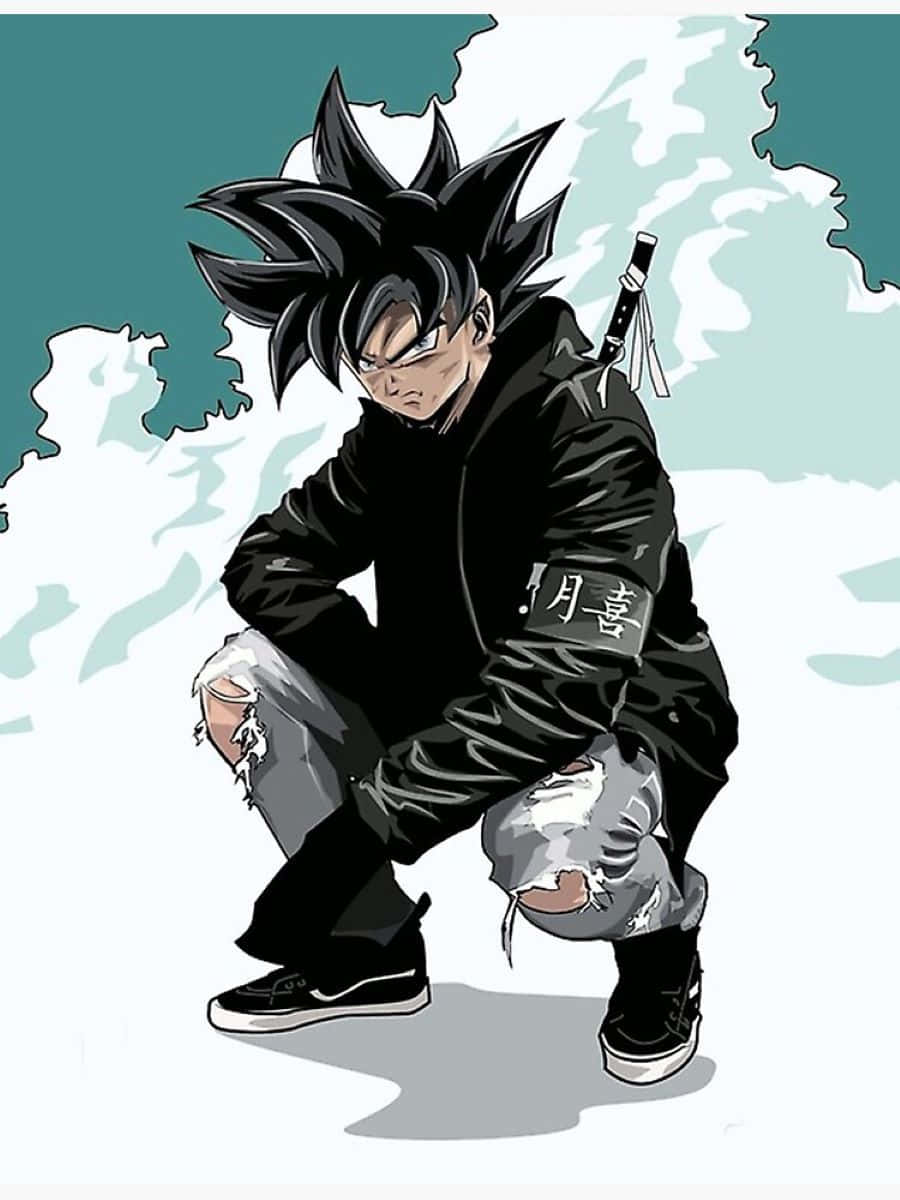 900x1200 Download Gangster Goku Illustration Wallpaper