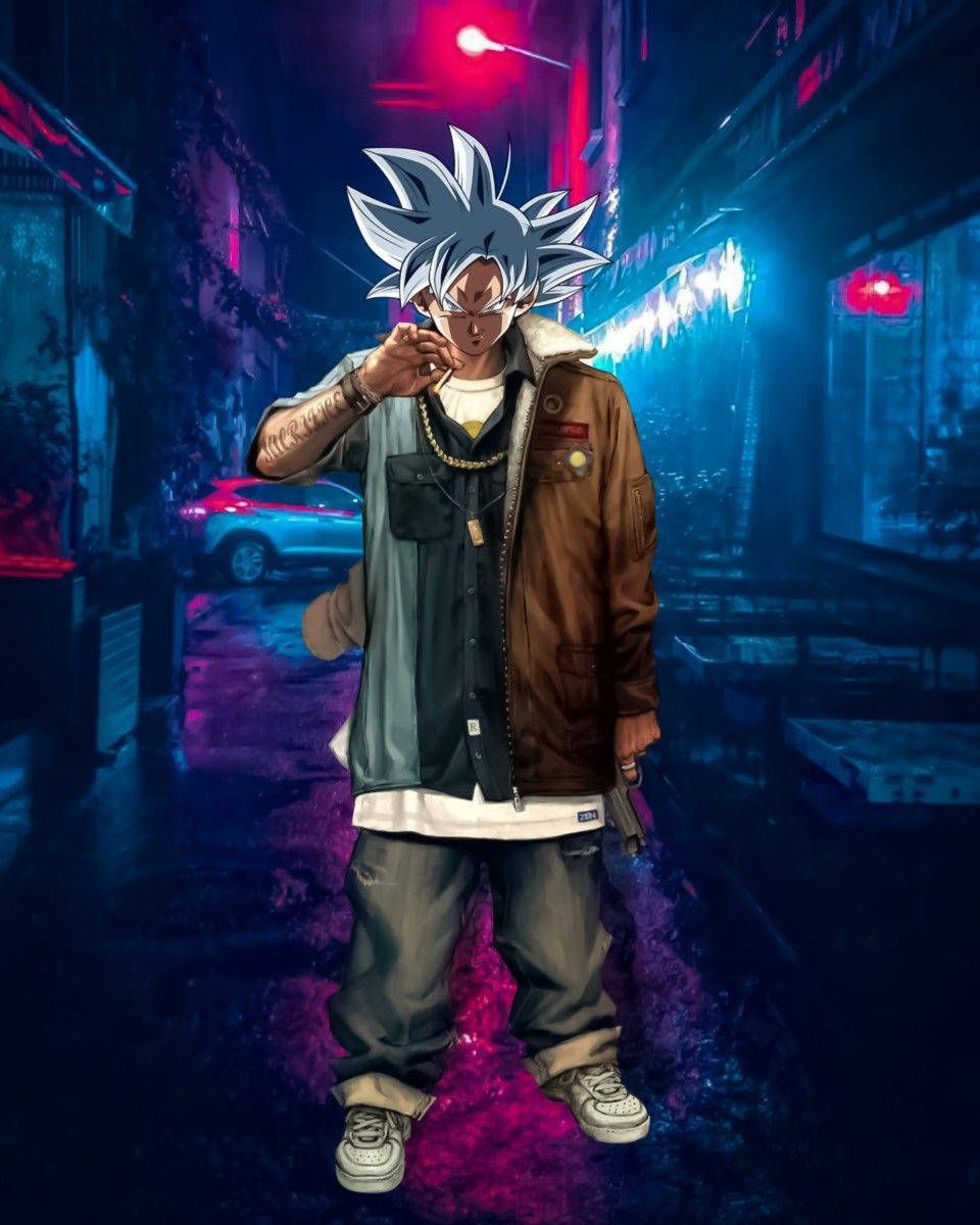 960x1200 Download San Goku Gangster Cartoon Alley Wallpaper