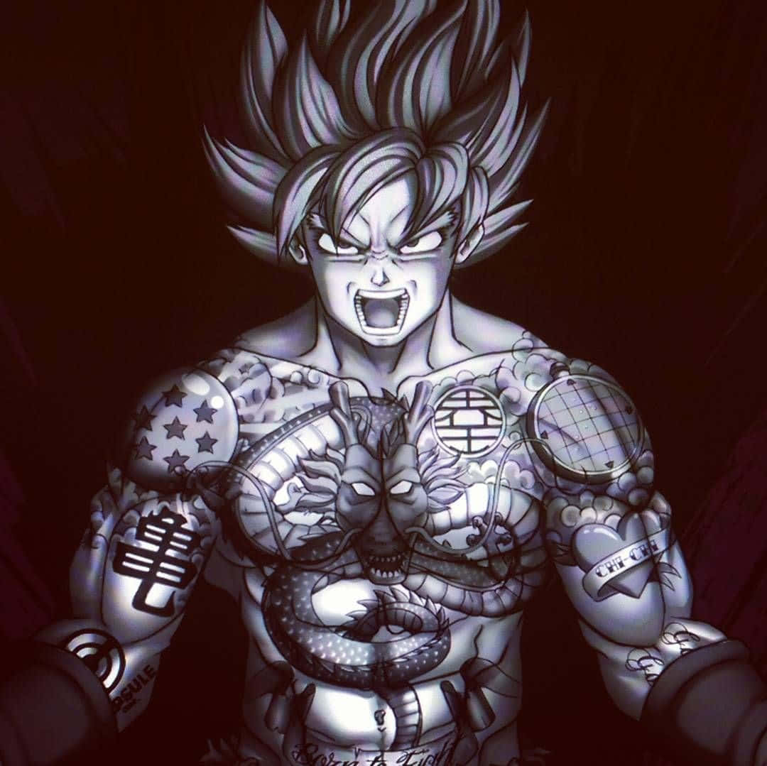 1080x1079 Download Gangster Goku Tattoo Art Wallpaper