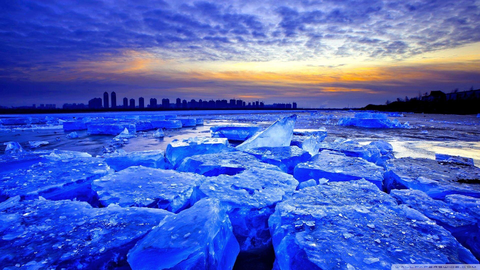 1920x1080 Blue Ice Dawn Ultra HD Desktop Background Wallpaper for 4K UHD TV