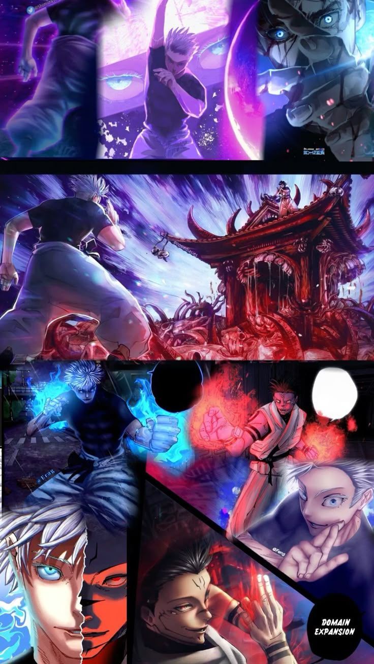 736x1308 Gojo Vs sukuna wallpaper jujutsu kaisen domain clash
