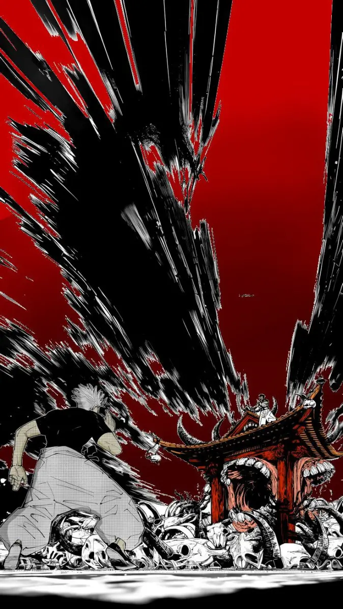 674x1197 Gojo vs sukuna domain clash wallpaper