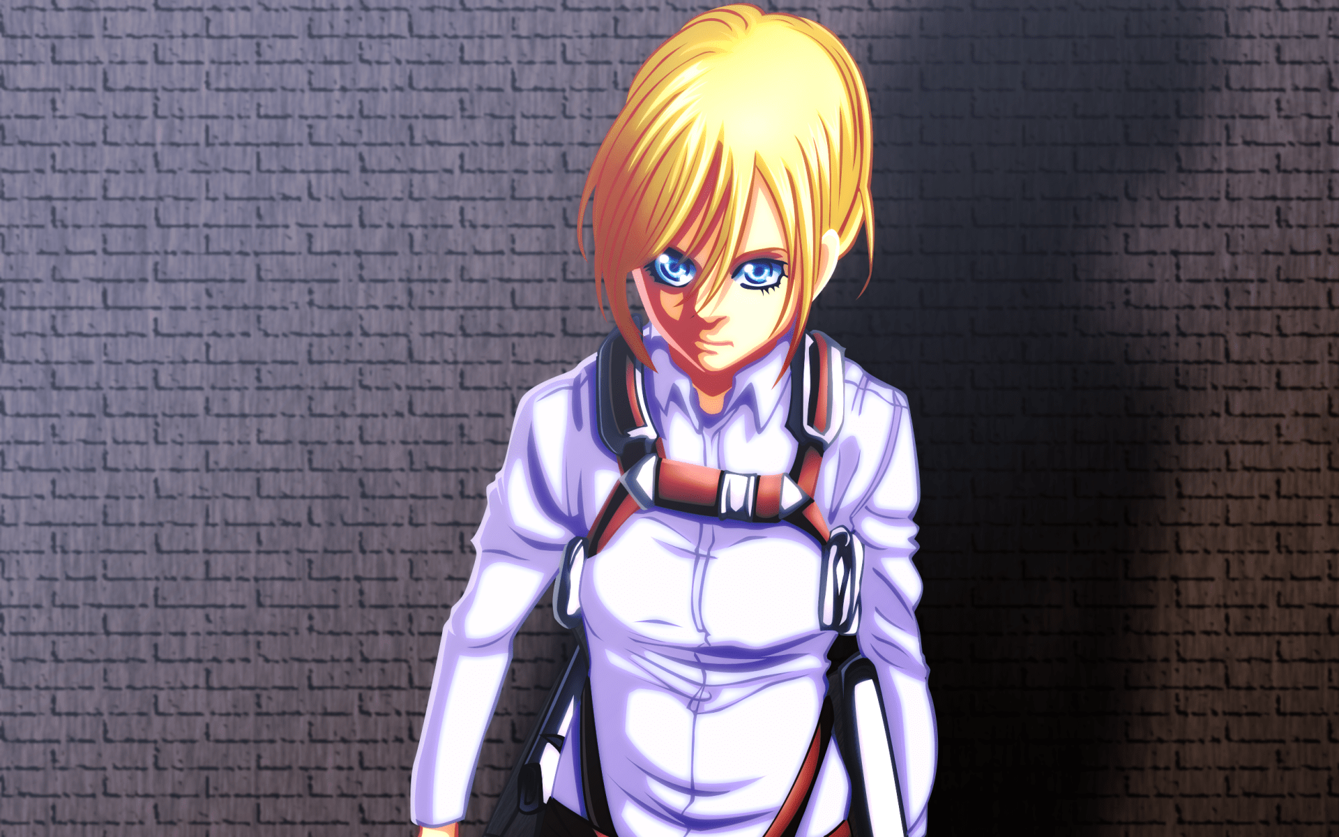 1920x1200 Download wallpaper Historia Reiss, brick wall, Attack on Titan