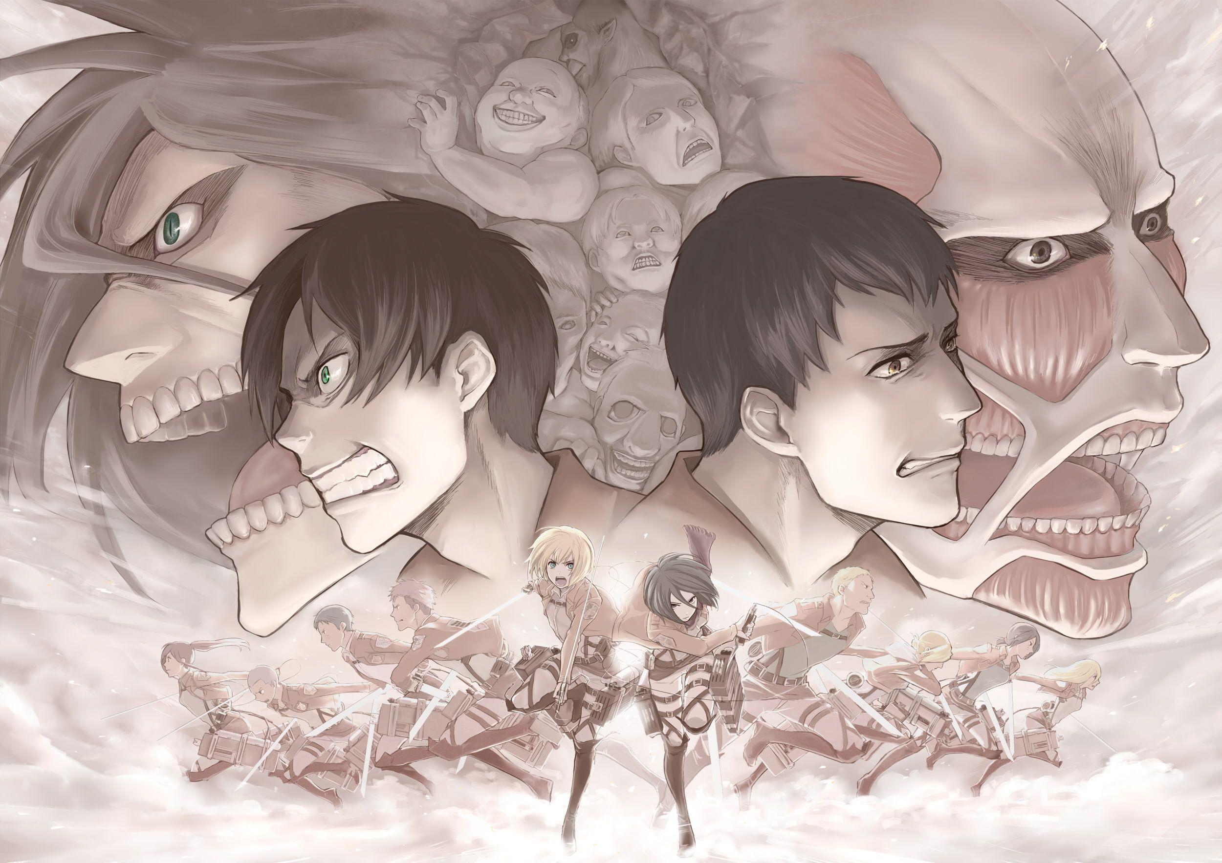 2500x1767 Anime, Attack On Titan, Annie Leonhart, Armin Arlert, Bertholdt