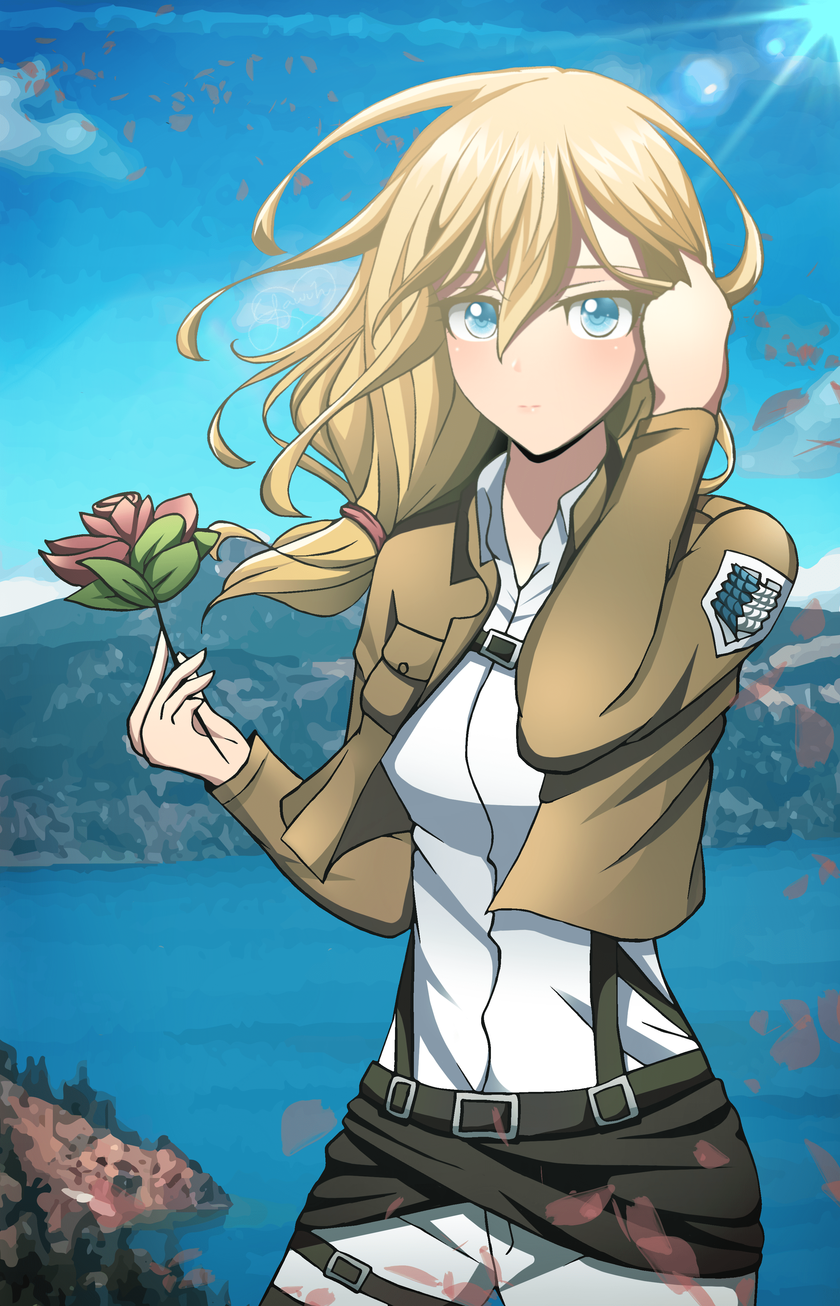 2671x4154 Anime, Sawuh, Attack On Titan, Christa Renz, Mobile, Download
