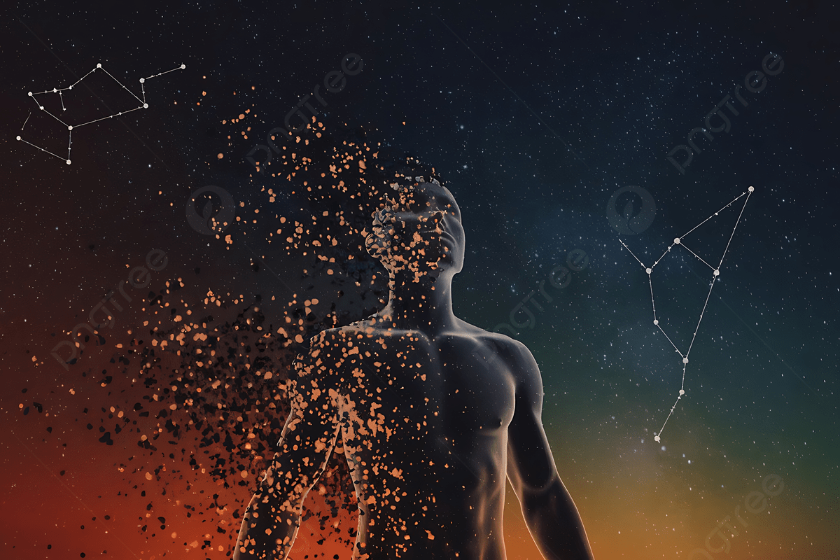 1200x800 Dissolving Human Figure Blending With Stars And Constellations Background, Human Figure Dissolving, Glowing Particles, Soul Rsquo Background Image And Wallpaper for Free Download