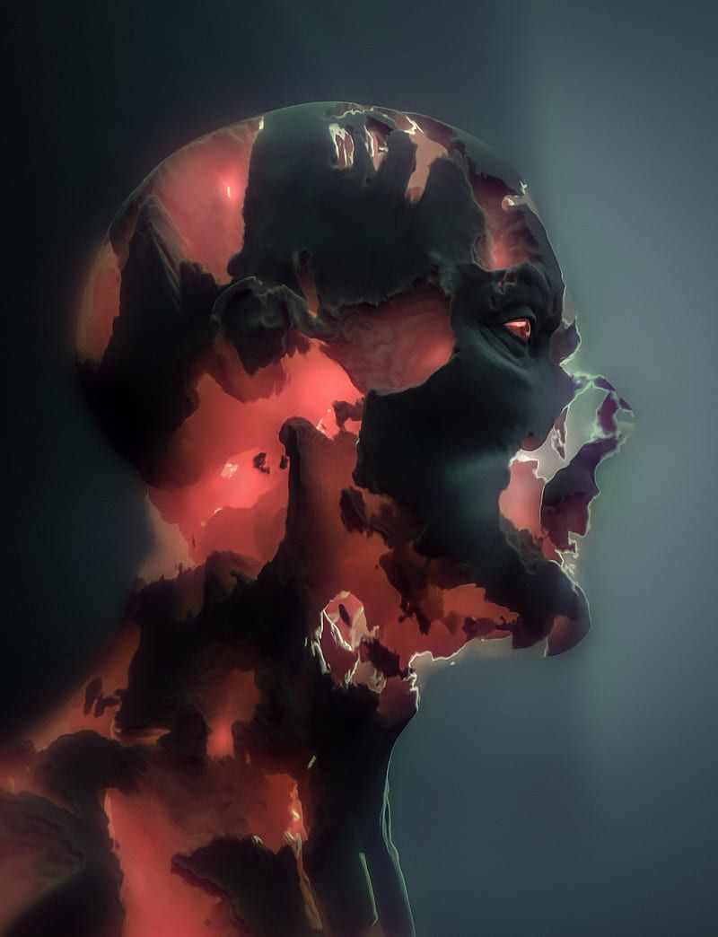 800x1044 DARK SOUL, 3D, art, darkness, demon, gods, red, surreal, HD phone wallpaper