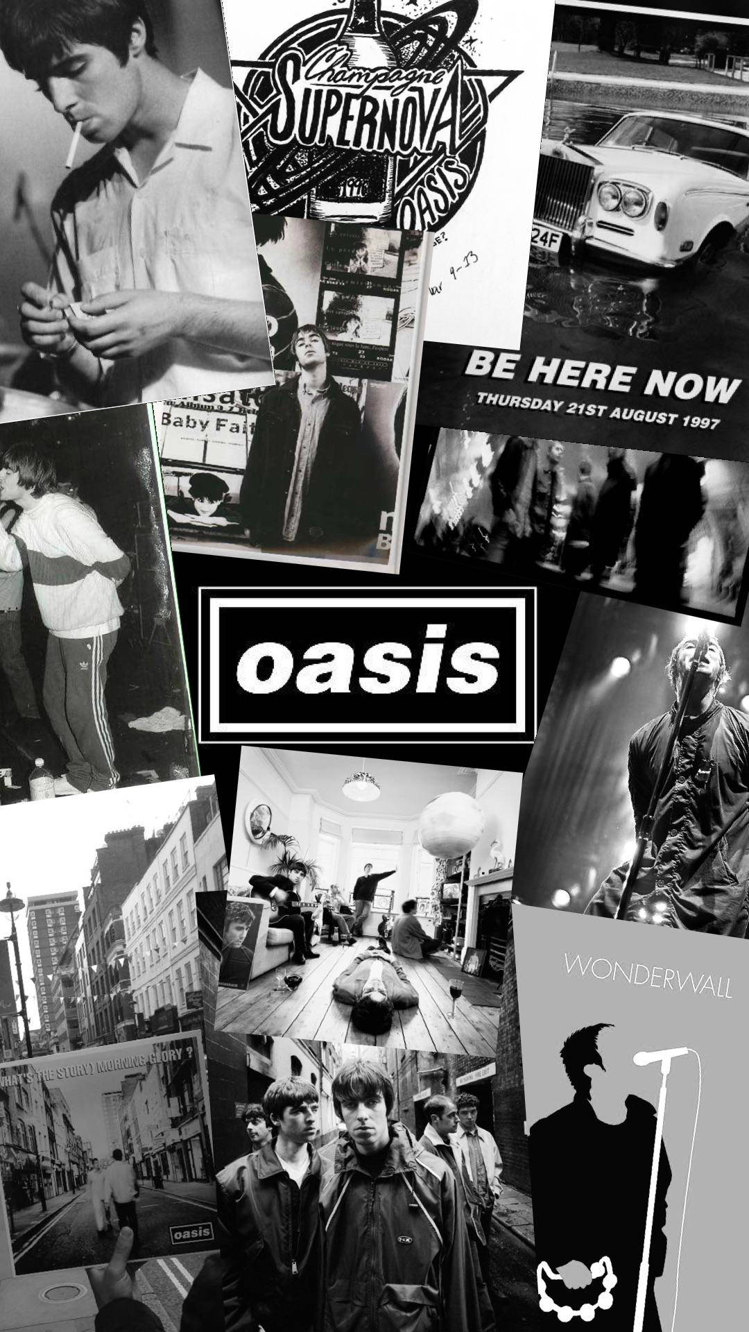 1080x1920 Download Oasis Black Aesthetic Collage Wallpaper