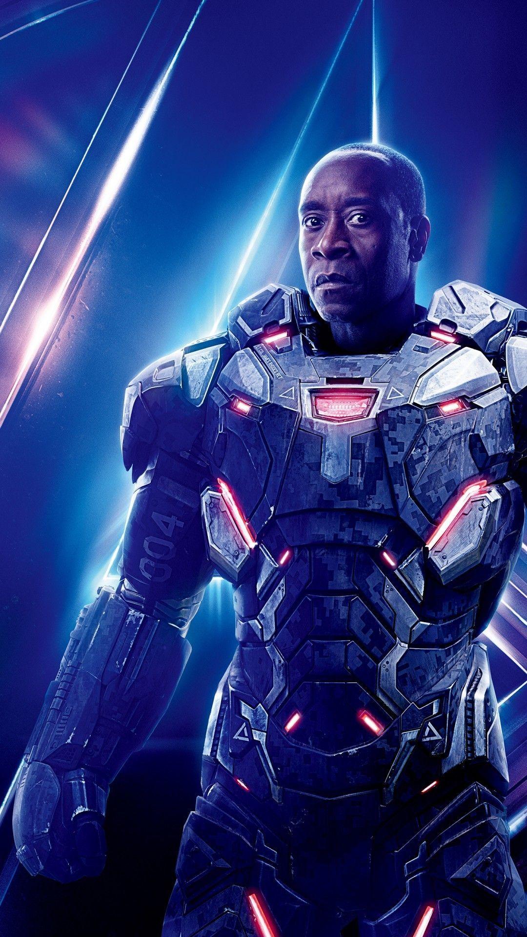 1080x1920 Free download Don Cheadle as War Machine in Avengers Infinity War
