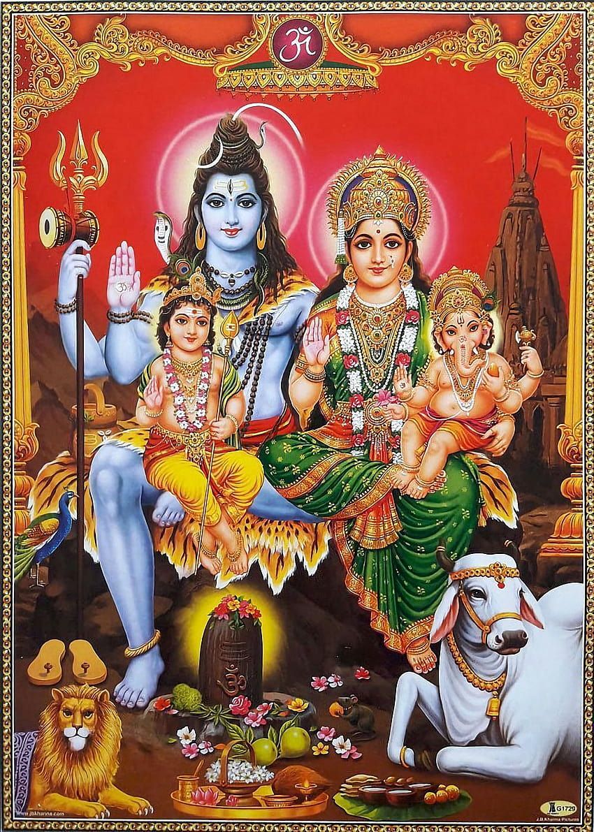 850x1191 Shiva Parvati, lord shiva family mobile HD phone wallpaper