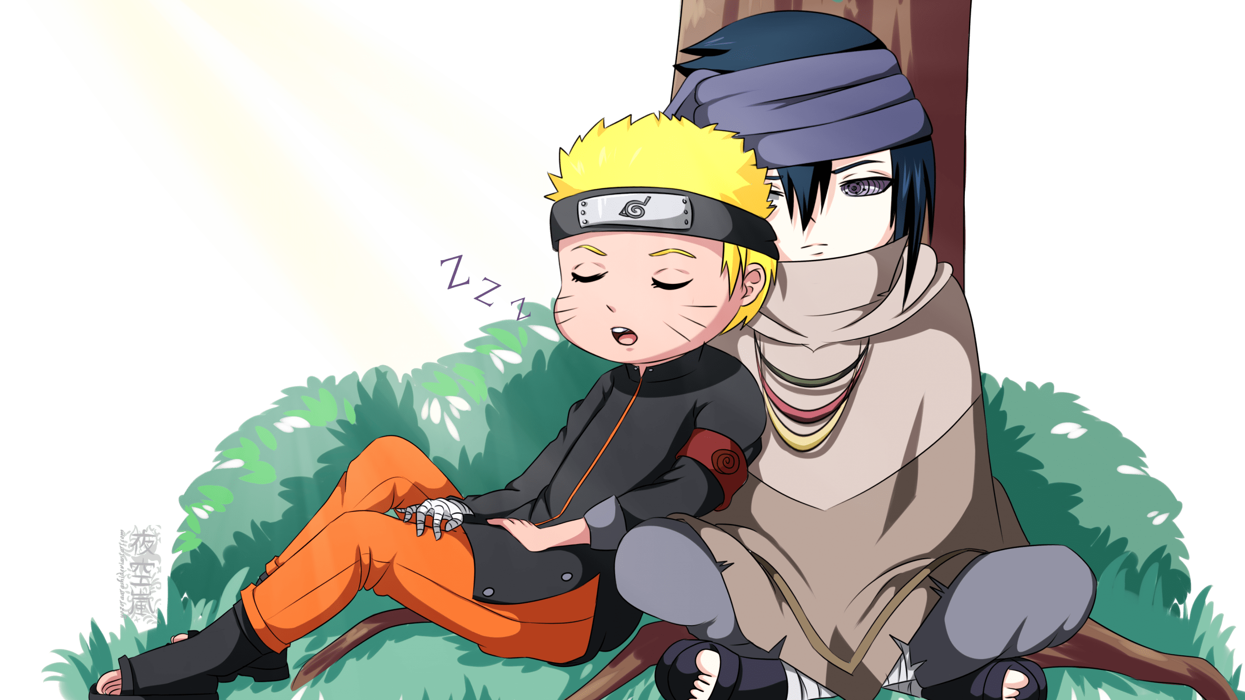 2560x1440 Download 2560x1440 Uchiha Sasuke, Uzumaki Naruto, Cute, Chibi