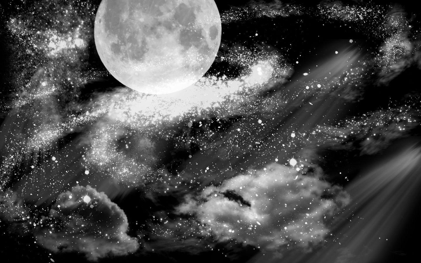 Hình nền Mặt trăng và các vì sao 1440x900.  1440x900