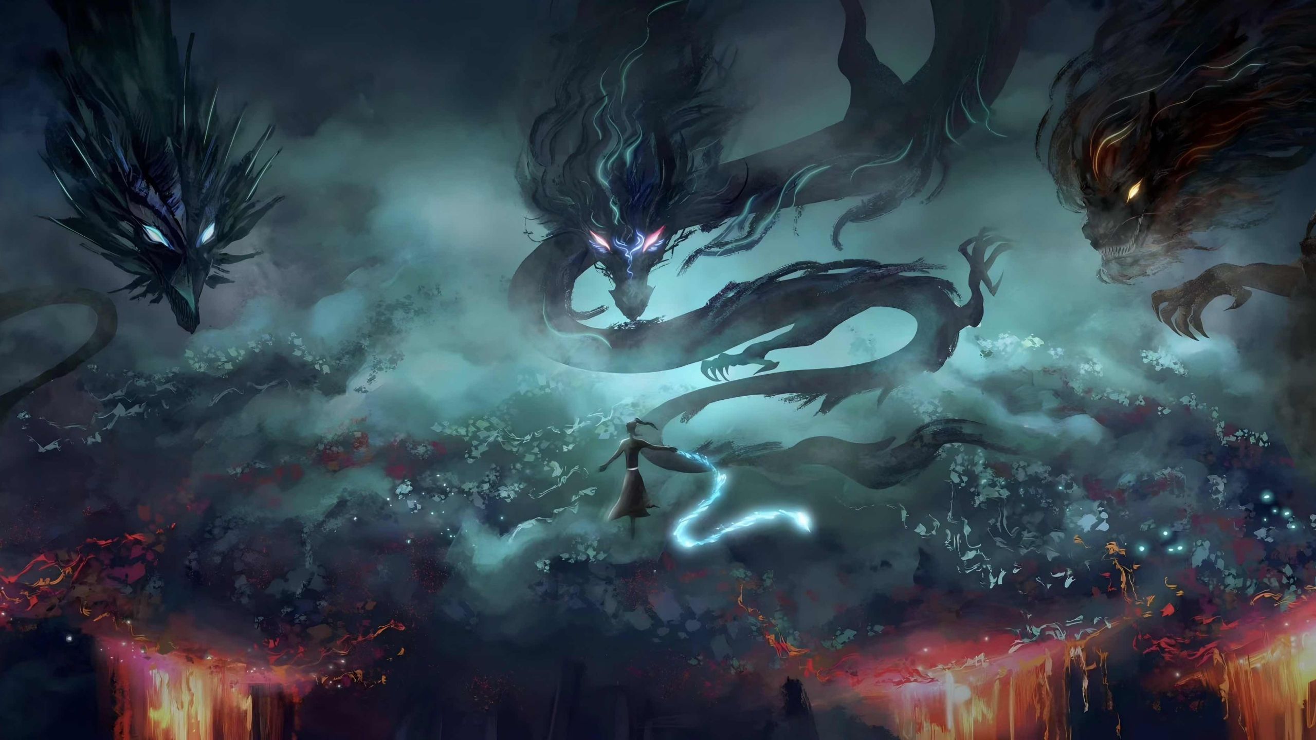 2560x1440 Ne Zha 2 HD Wallpaper: A Mythical Battle Unfolds