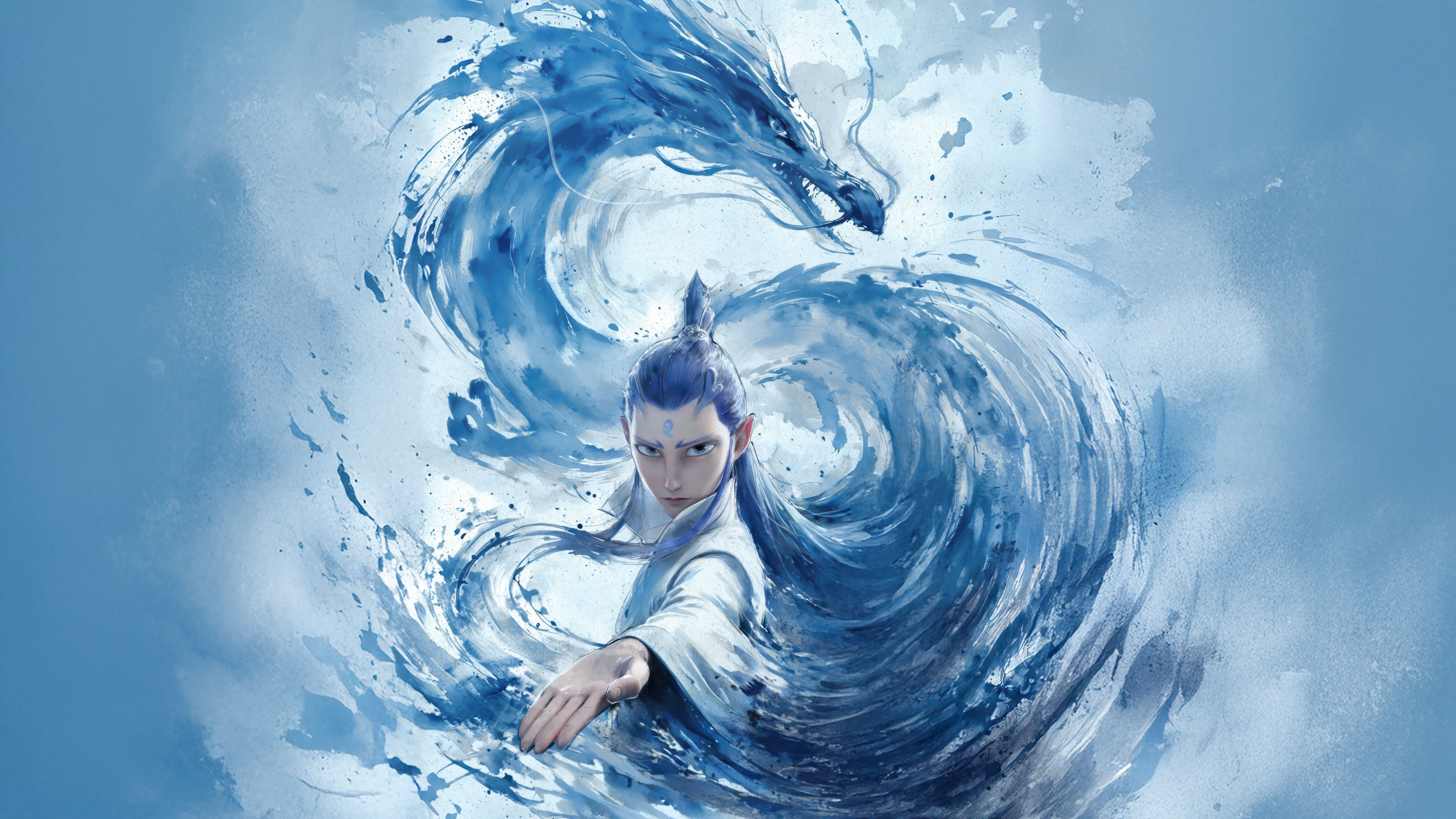 5120x2880 Nezha 2 Ultra HD Wallpaper: Tide Dragon Rising