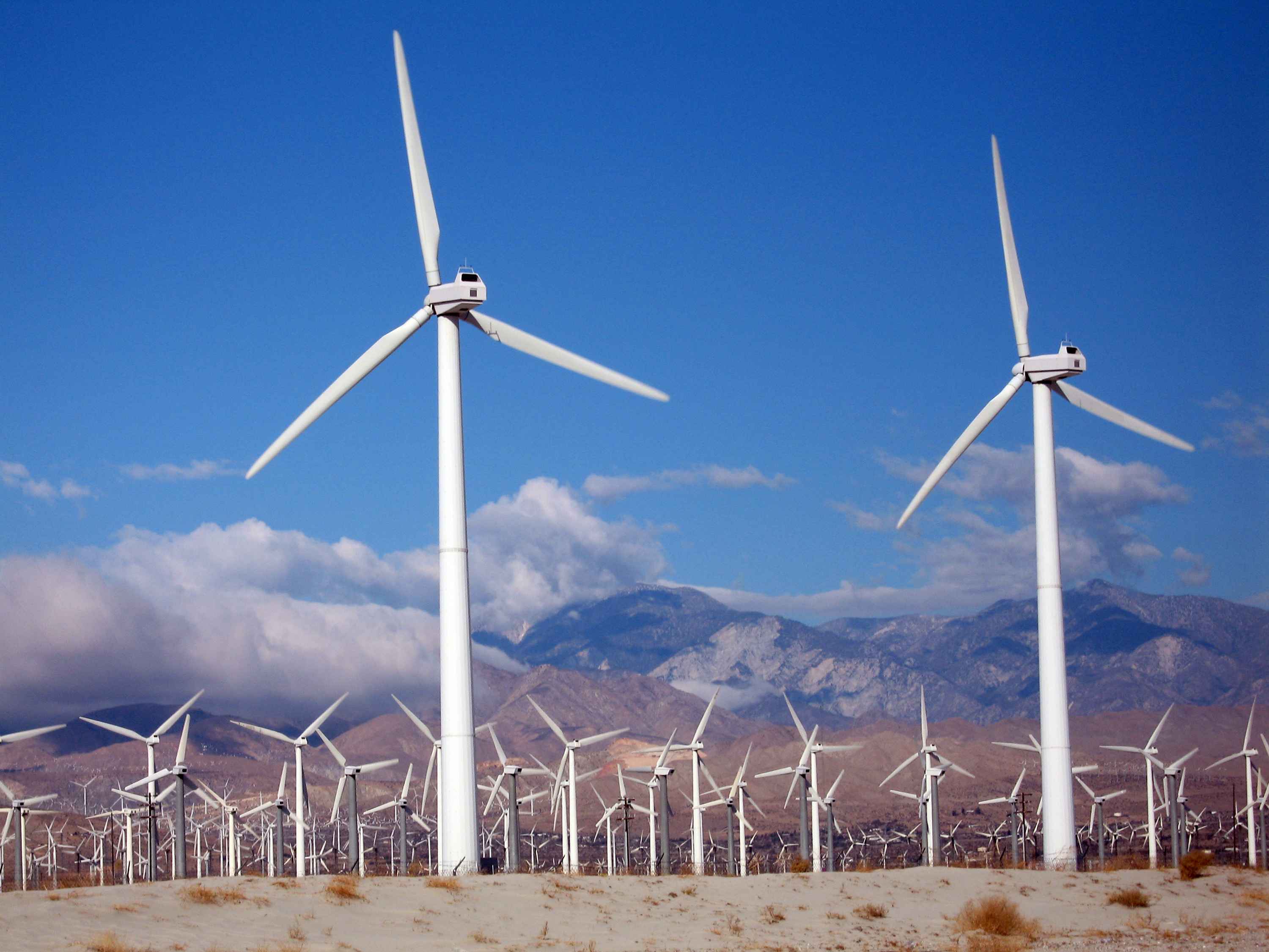 3000x2250 A close shot of wind turbines wind