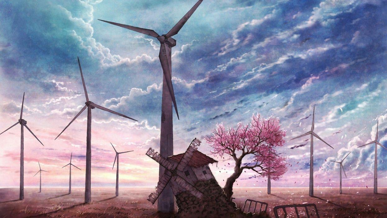 1244x700 Windmill farm mill wind power landscape rustic (12) wallpaper